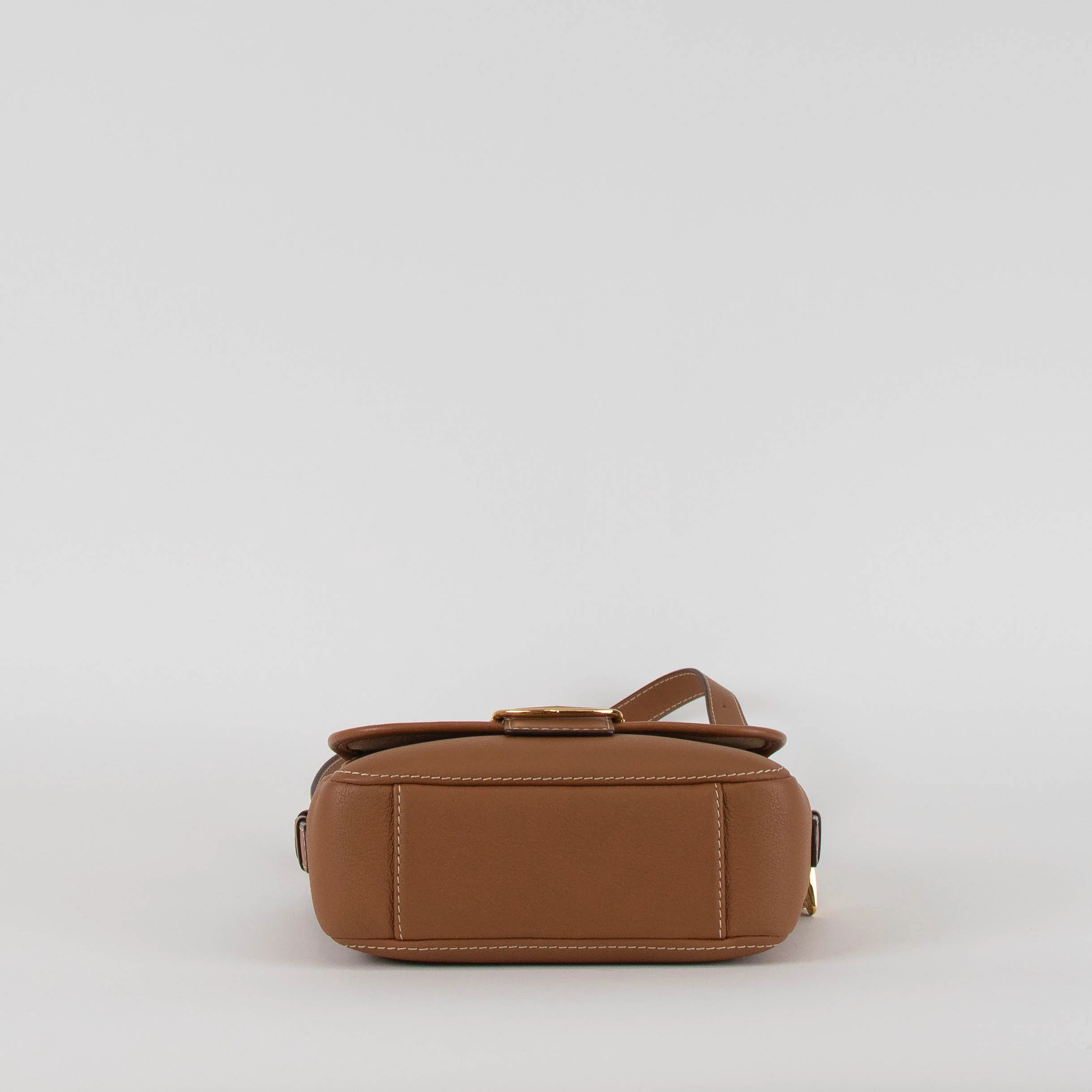 Carolina Herrera Tan Leather Cross Body Bag with Canvas Trim - Image 6