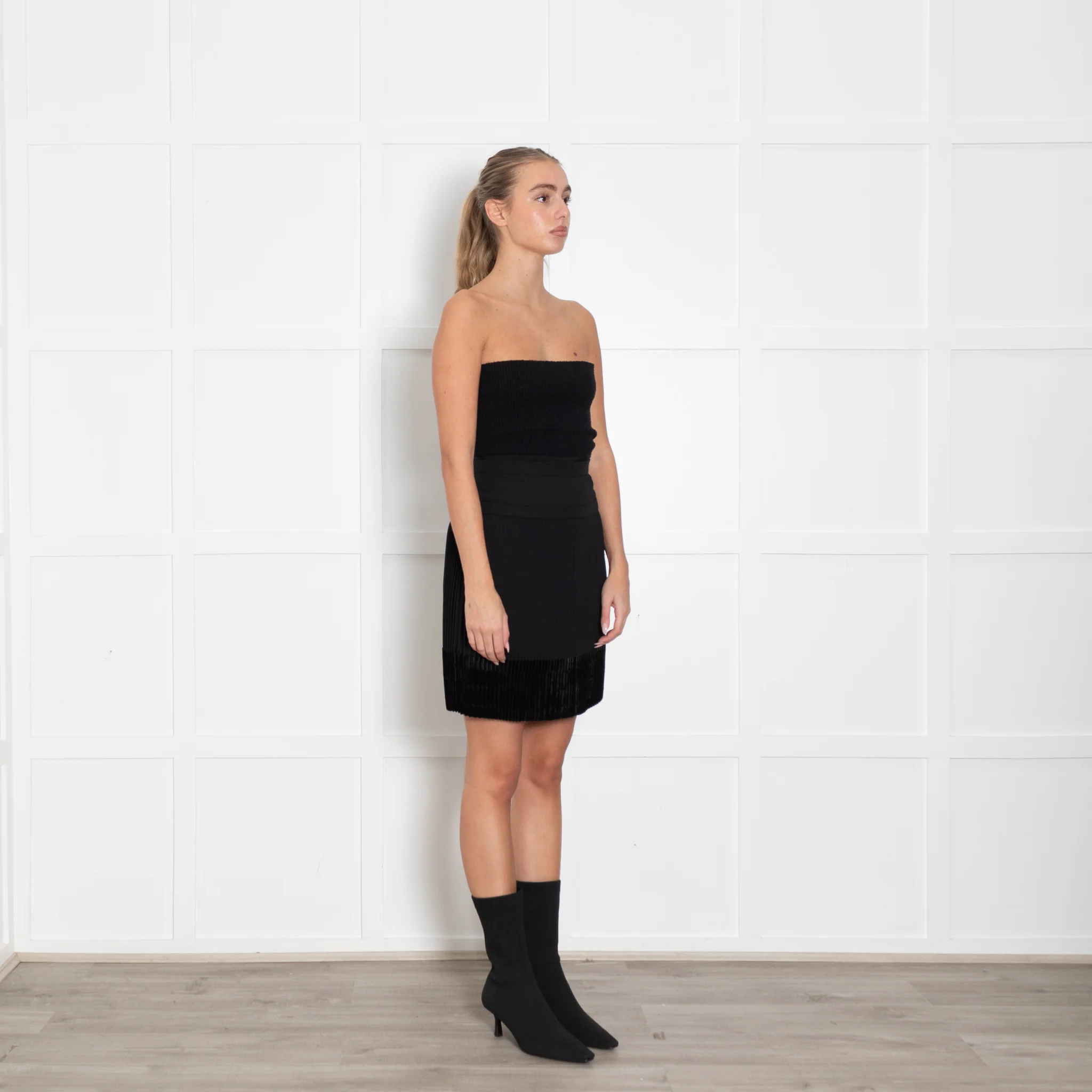 Carven Black Pleated Mini Skirt - Image 7