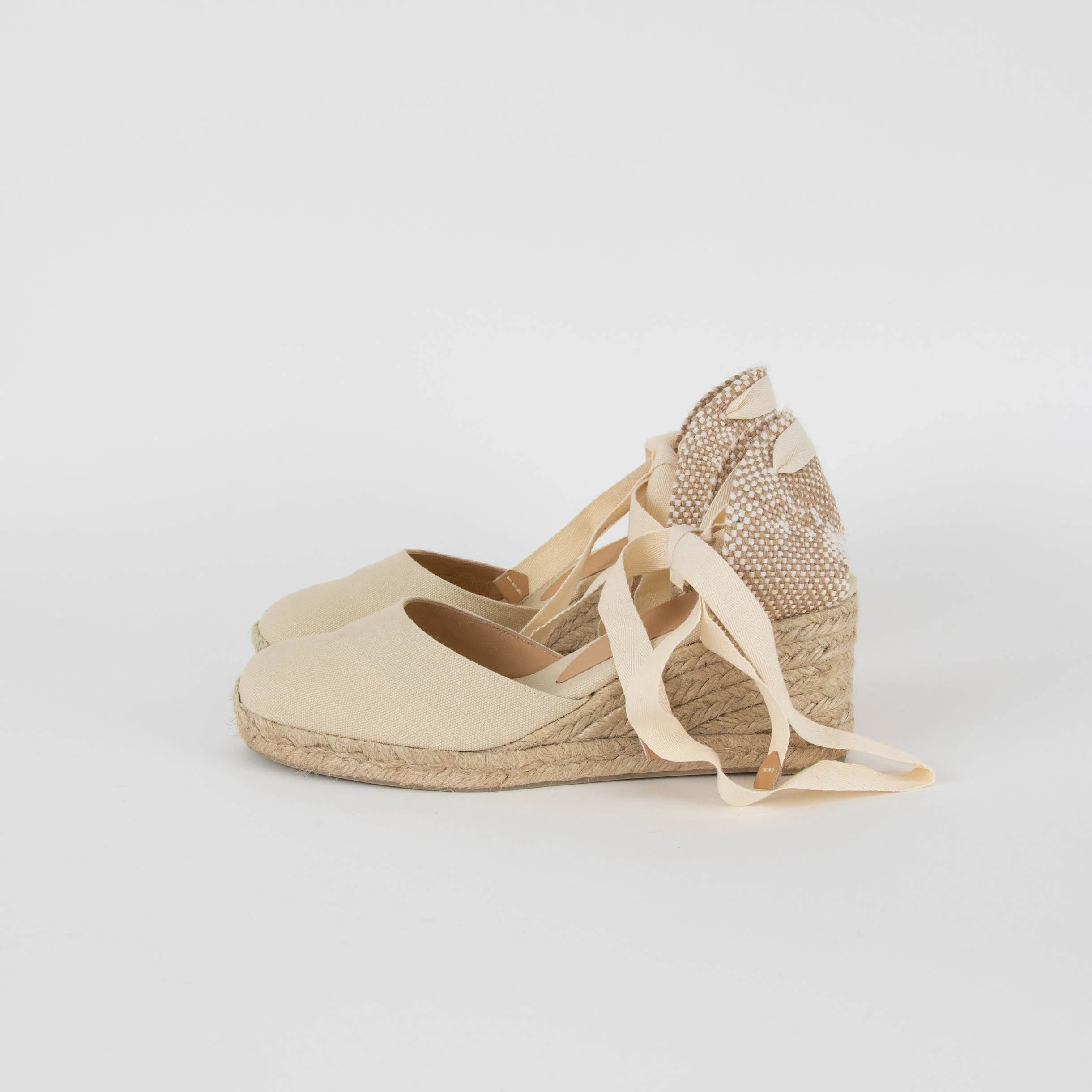 Castaner Ivory Linen Wedge Espadrille - Image 3