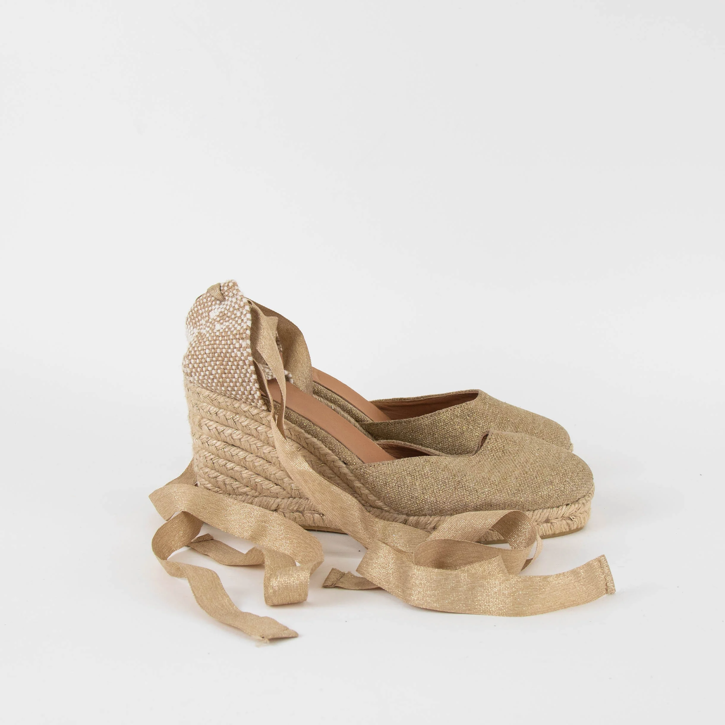 Castaner Linen Gold Lurex Espadrilles - Image 6