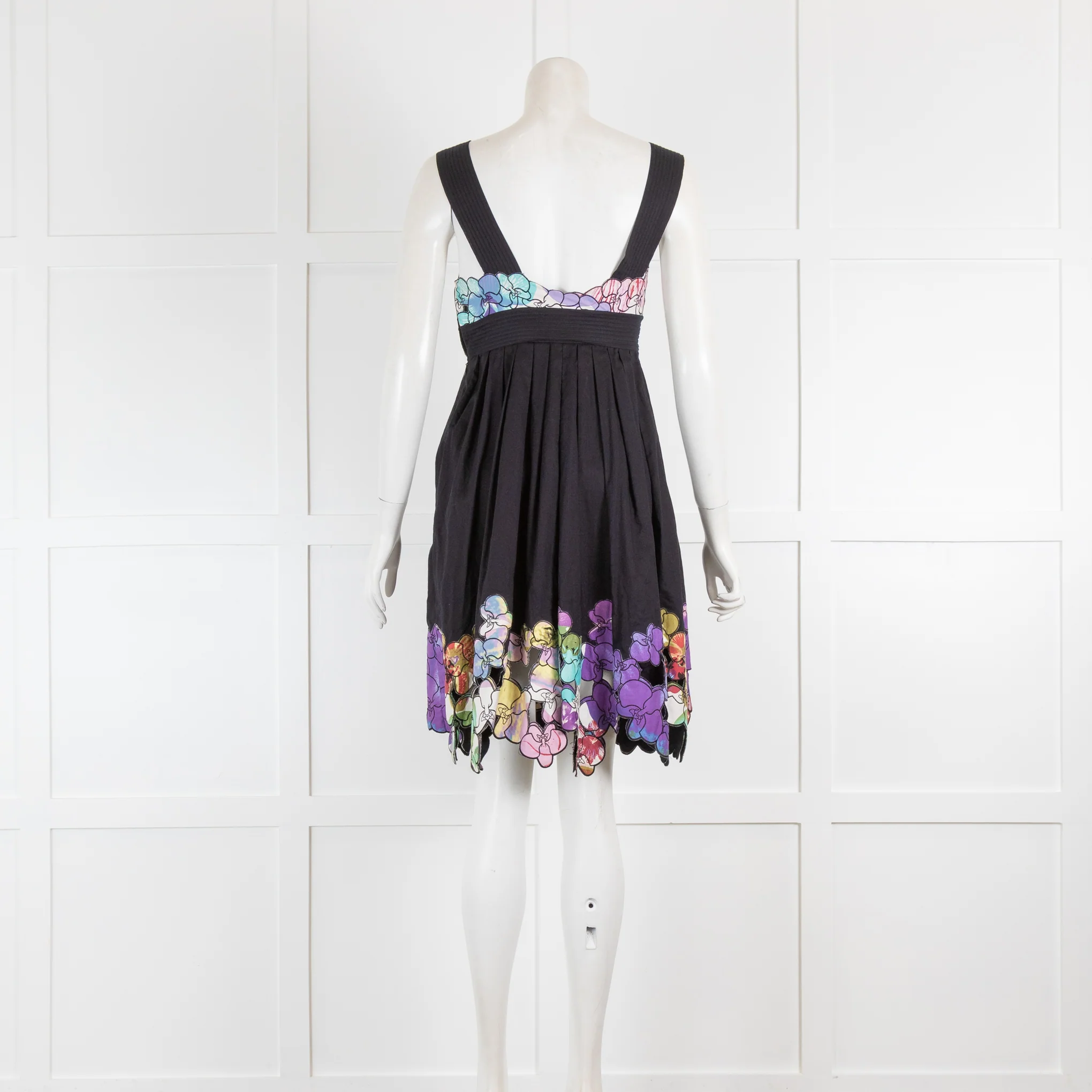 Catherine Malandrino Black Sundress with Floral Applique - Image 2