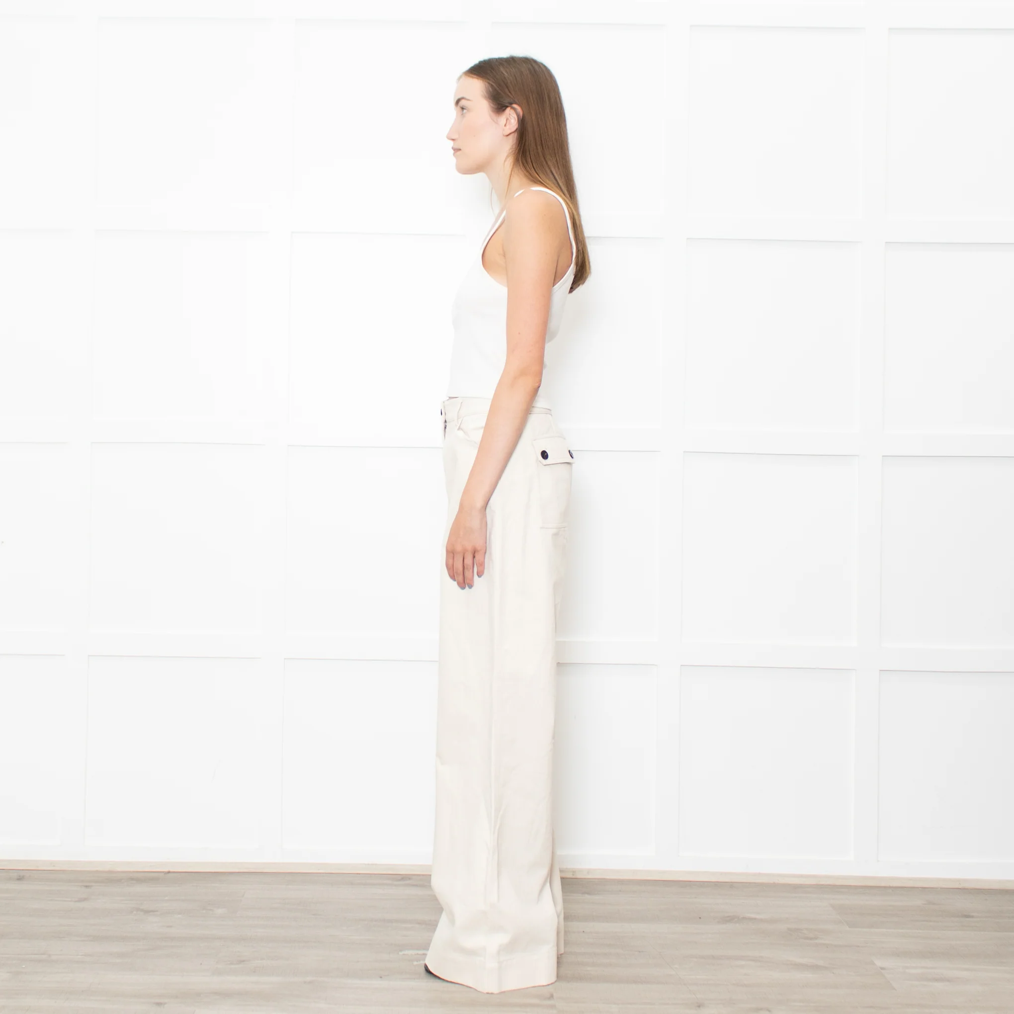 Cefinn Cream Wide Leg Jeans - Image 4