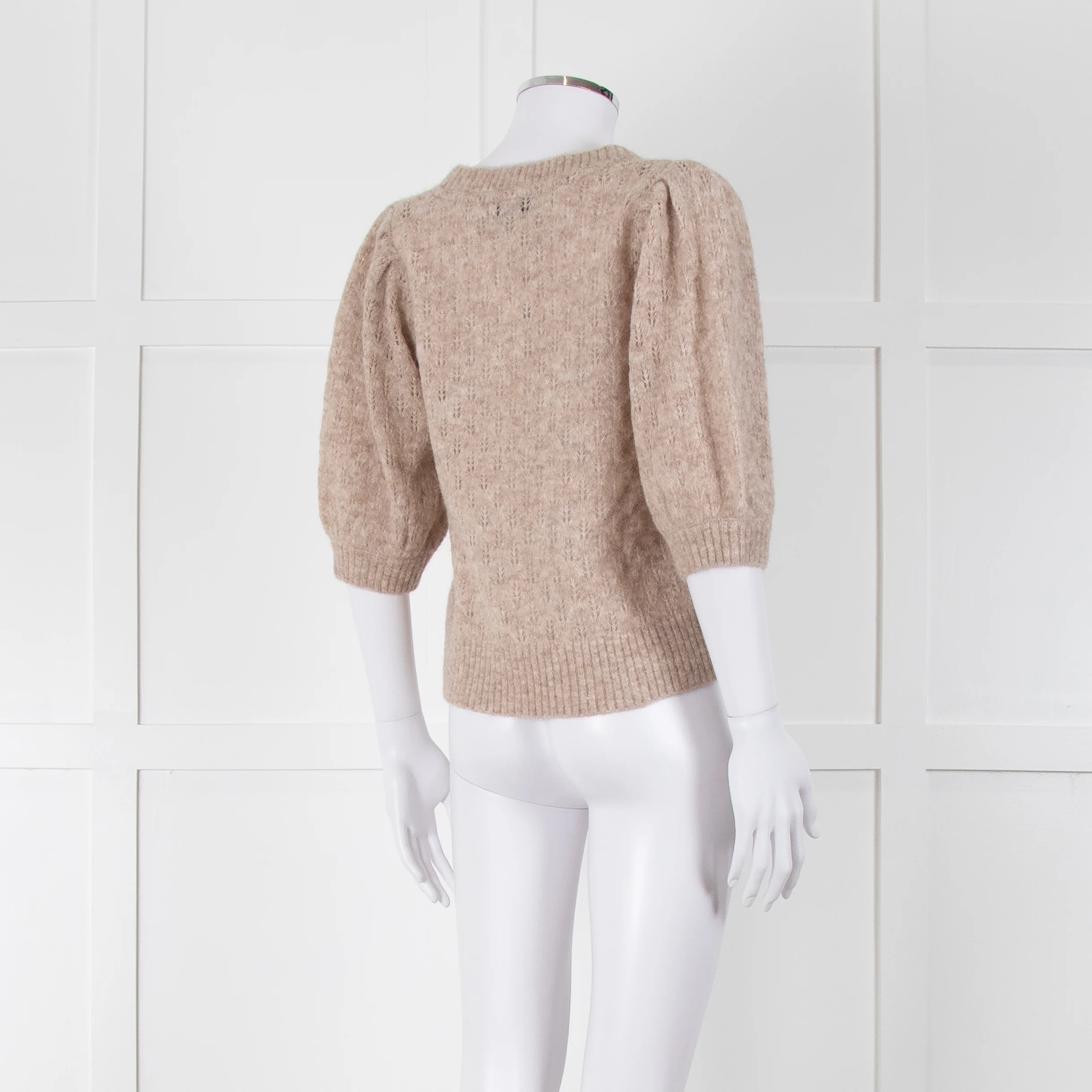 Cefinn Oatmeal Short Sleeve Alpaca Jumper - Image 4