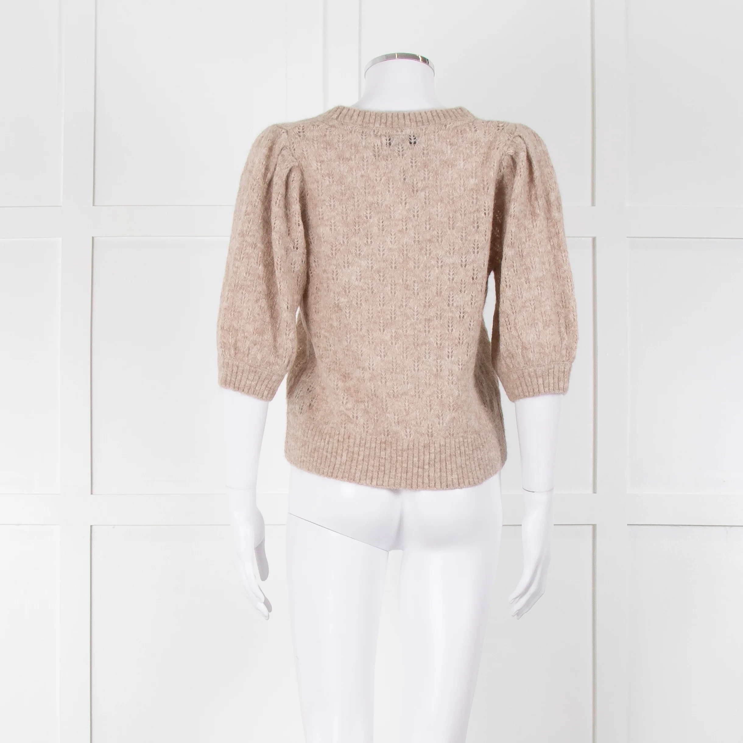 Cefinn Oatmeal Short Sleeve Alpaca Jumper - Image 5