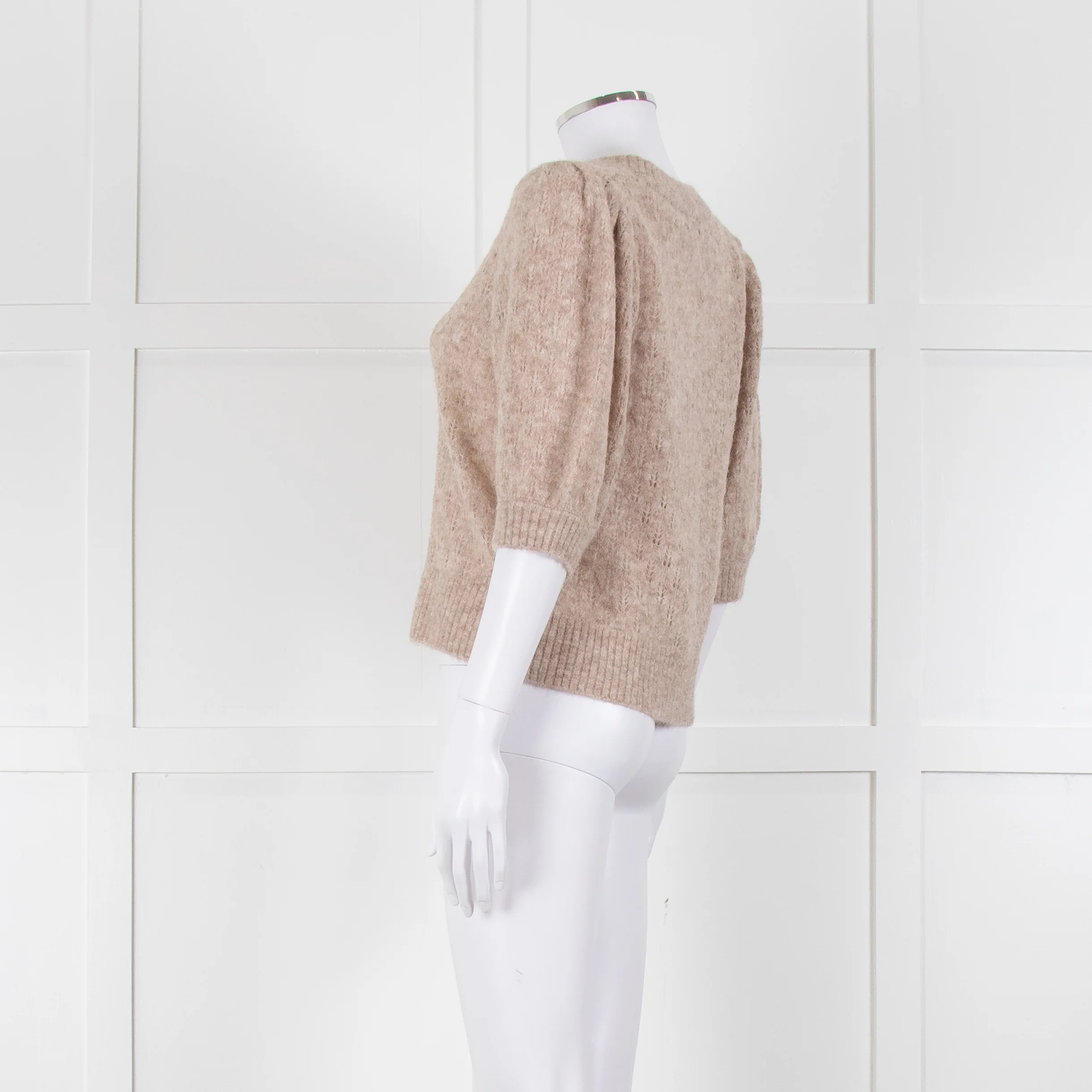 Cefinn Oatmeal Short Sleeve Alpaca Jumper - Image 6