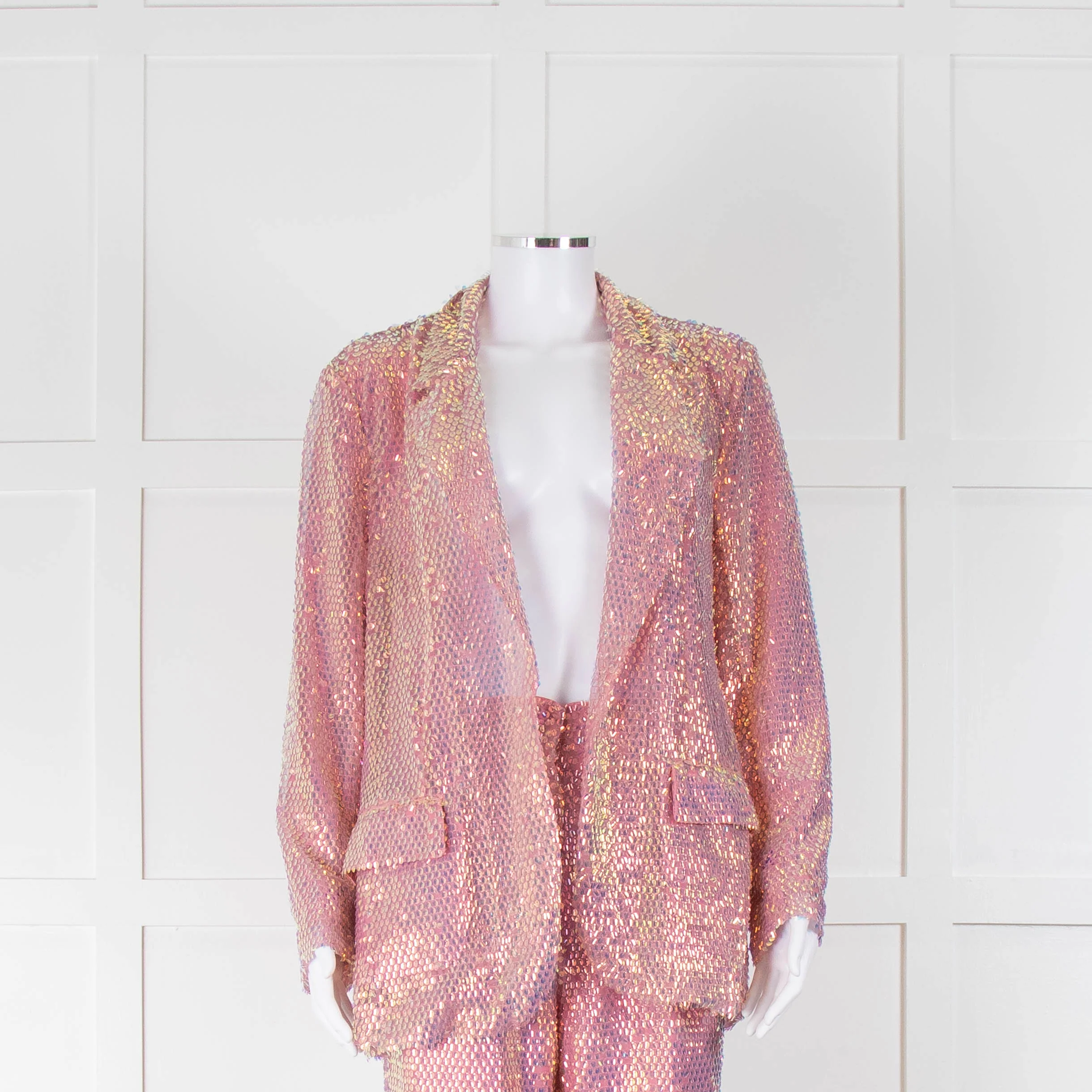 Celia B Pink Sequin Blazer Jacket - Image 2