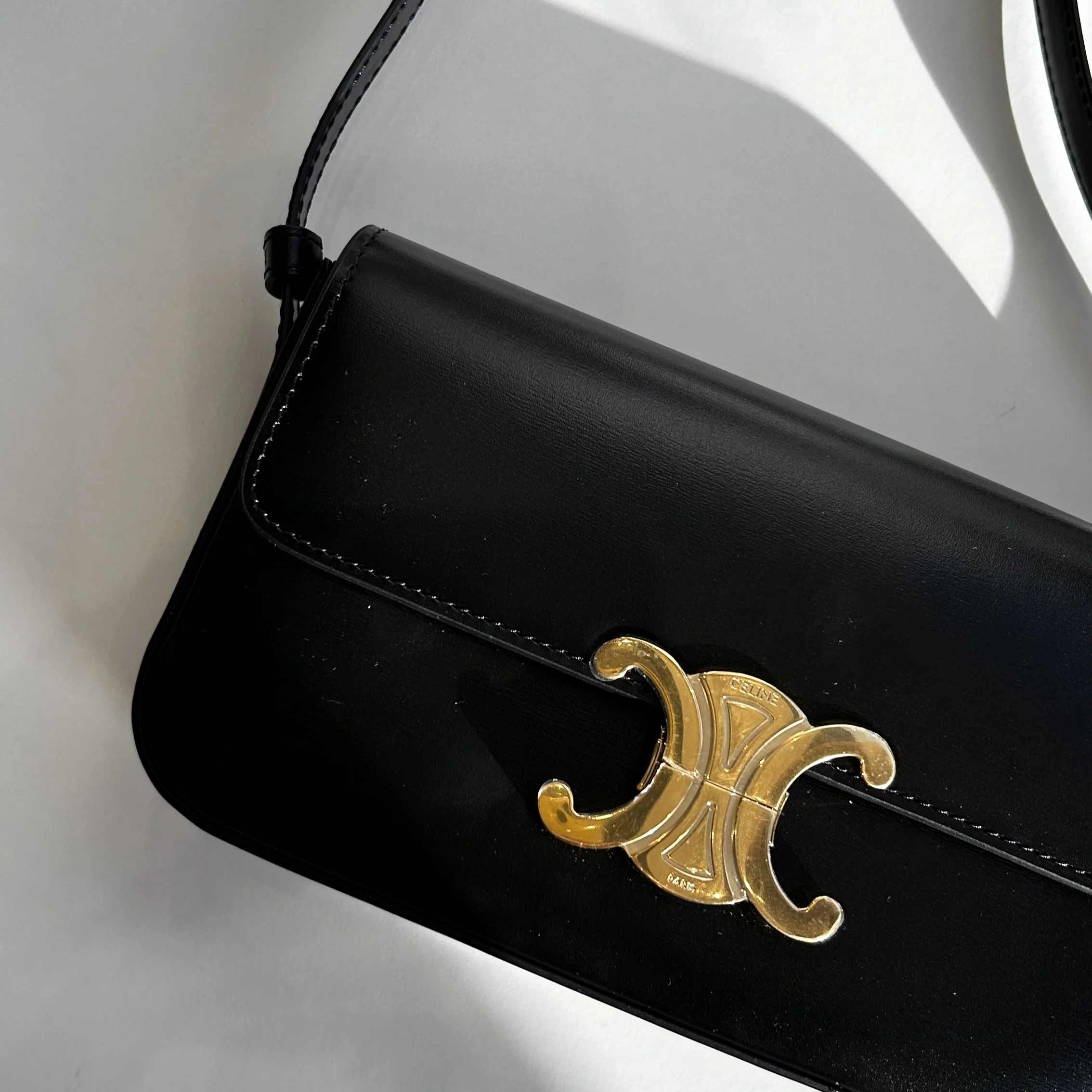 Celine Black Calf Skin Claude Shoulder Bag - Image 12