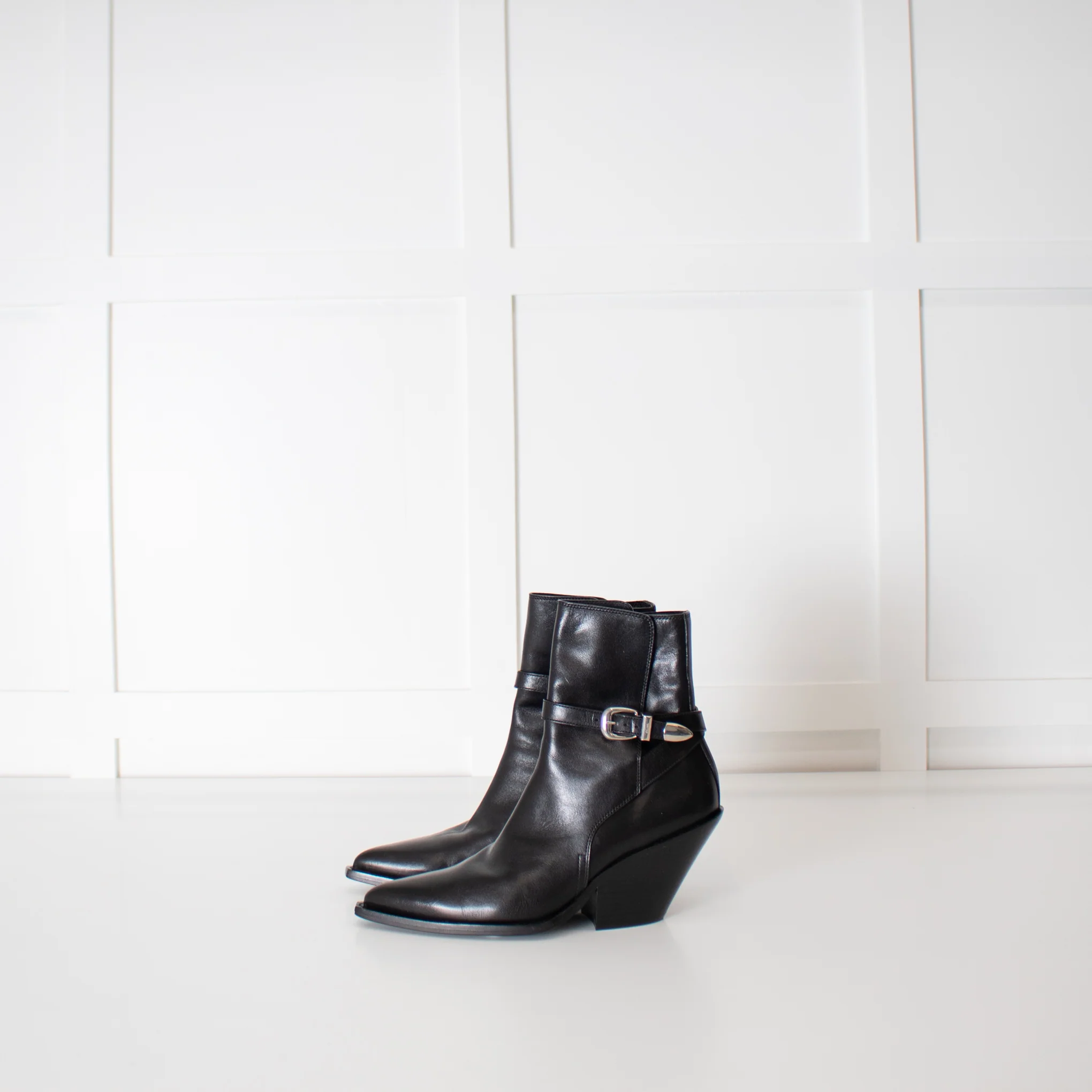 Celine Black Leather Jodphur Ankle Boot - Image 6