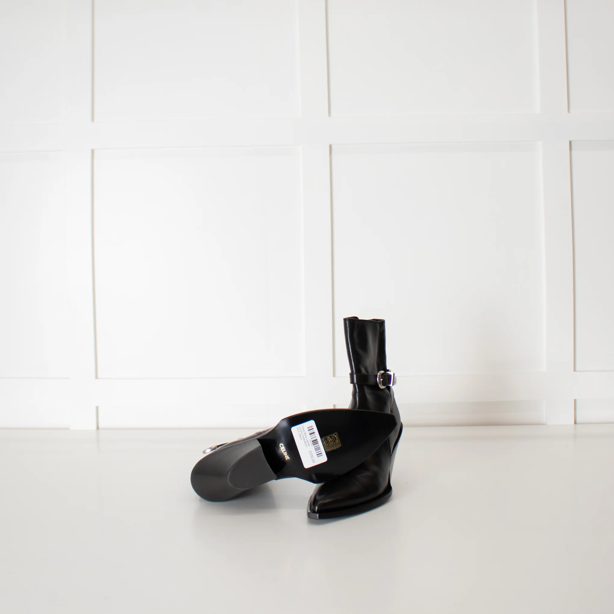 Celine Black Leather Jodphur Ankle Boot - Image 7