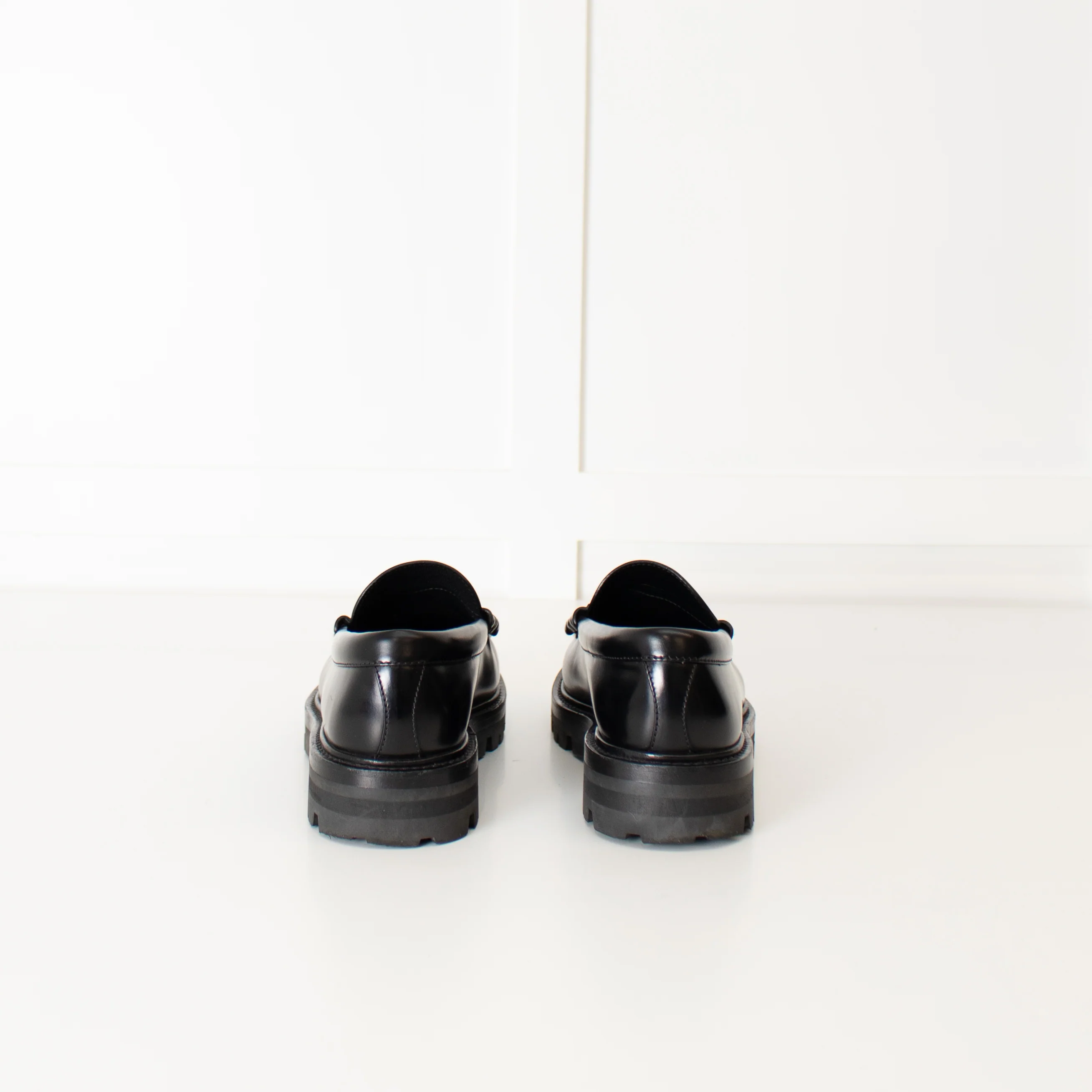 Celine Black Leather Triomphe Loafers - Image 5