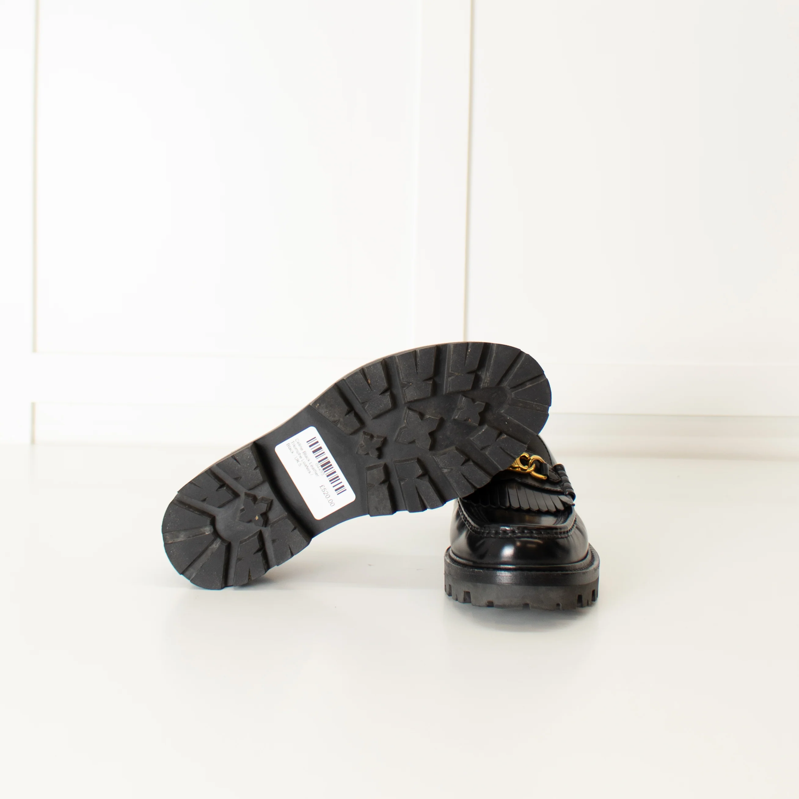 Celine Black Leather Triomphe Loafers - Image 6