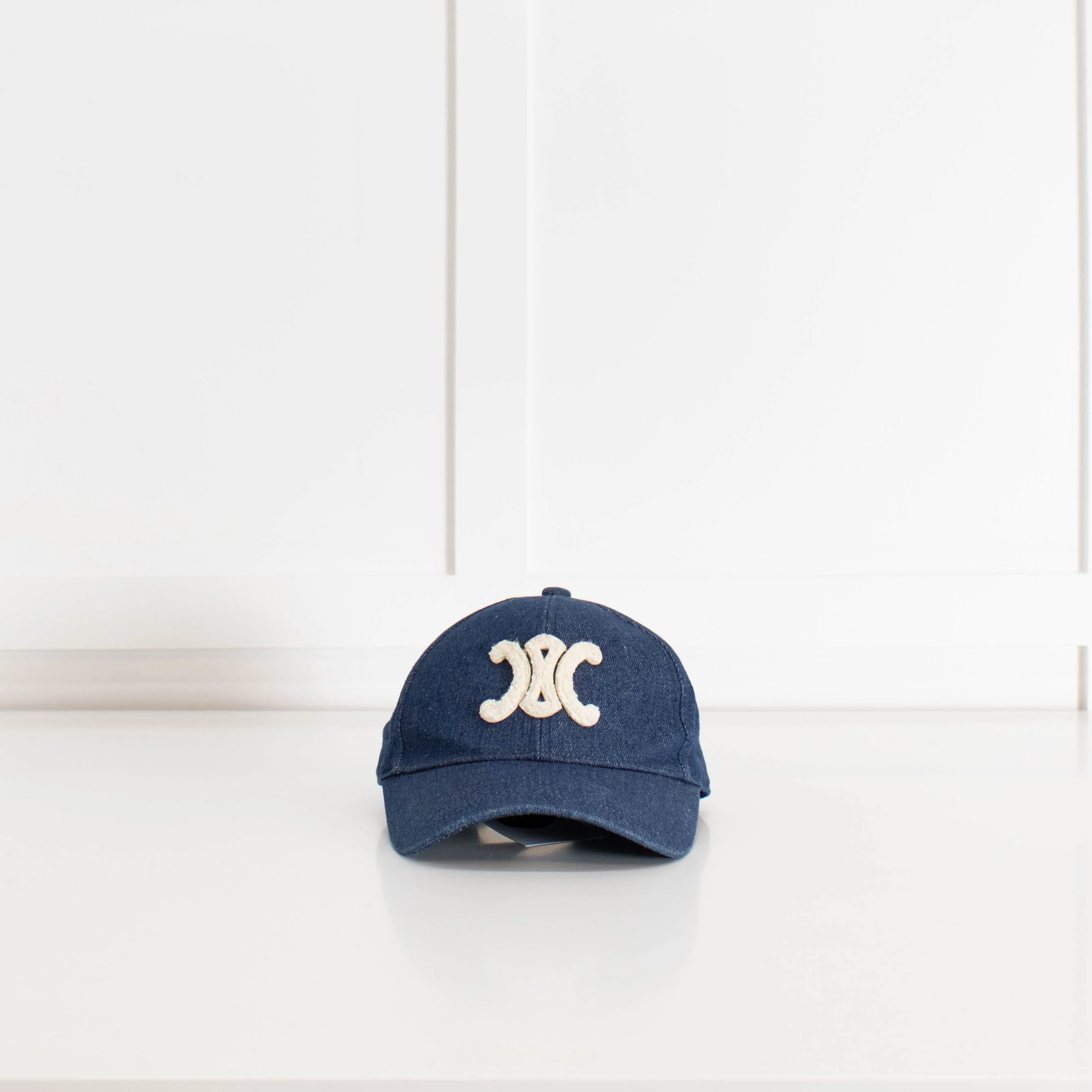 Celine Blue Denim Triomphe Baseball Cap - Image 3