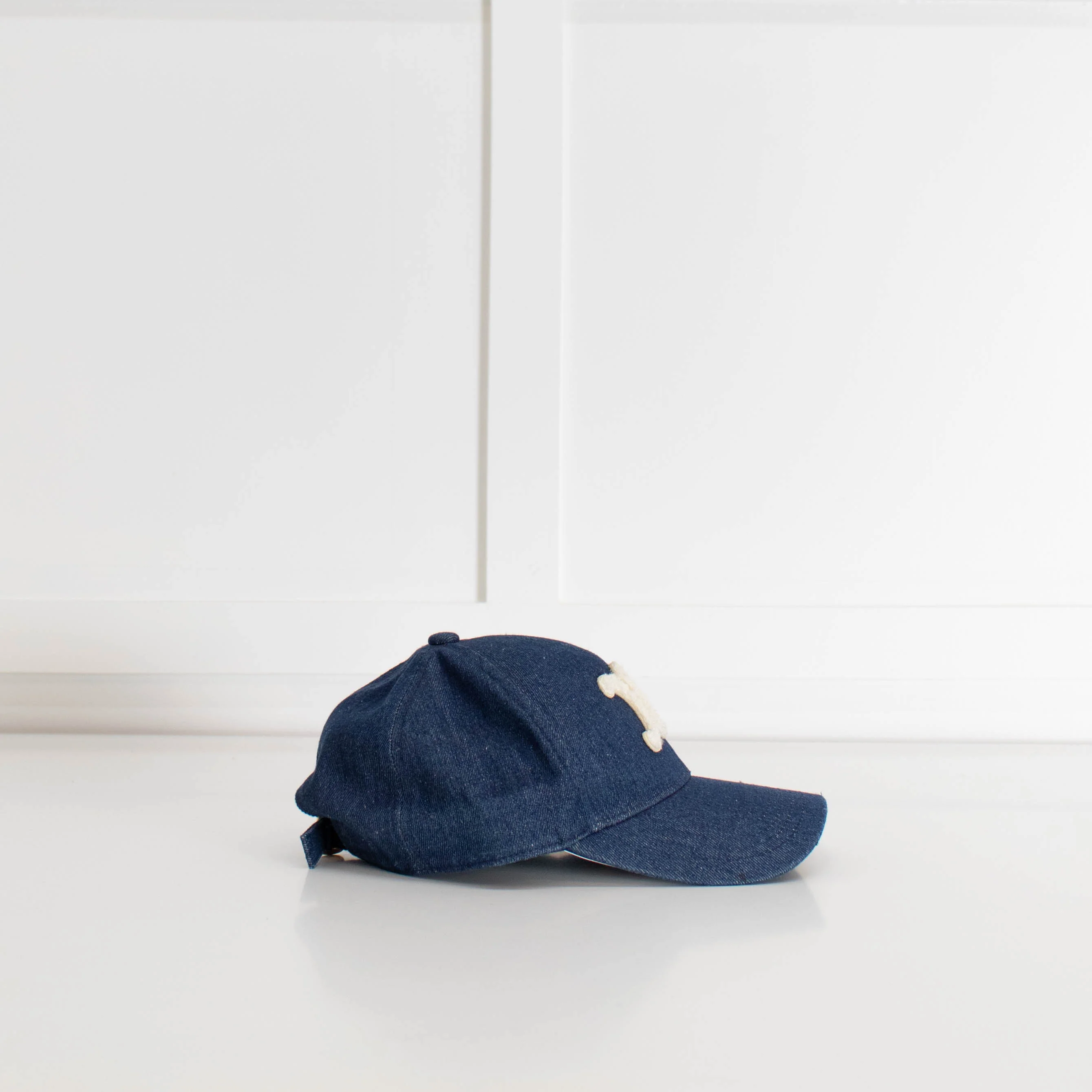 Celine Blue Denim Triomphe Baseball Cap - Image 4