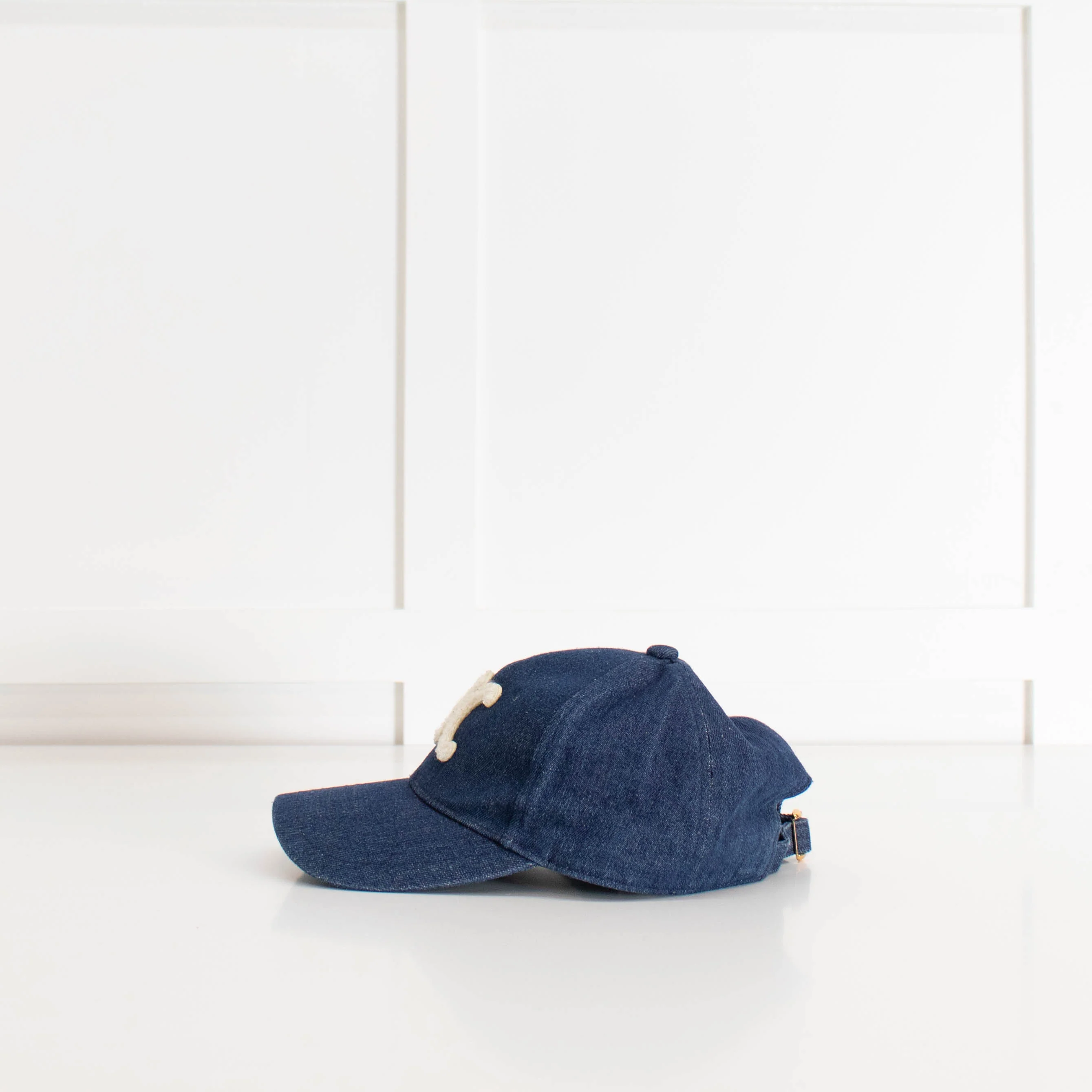 Celine Blue Denim Triomphe Baseball Cap - Image 6
