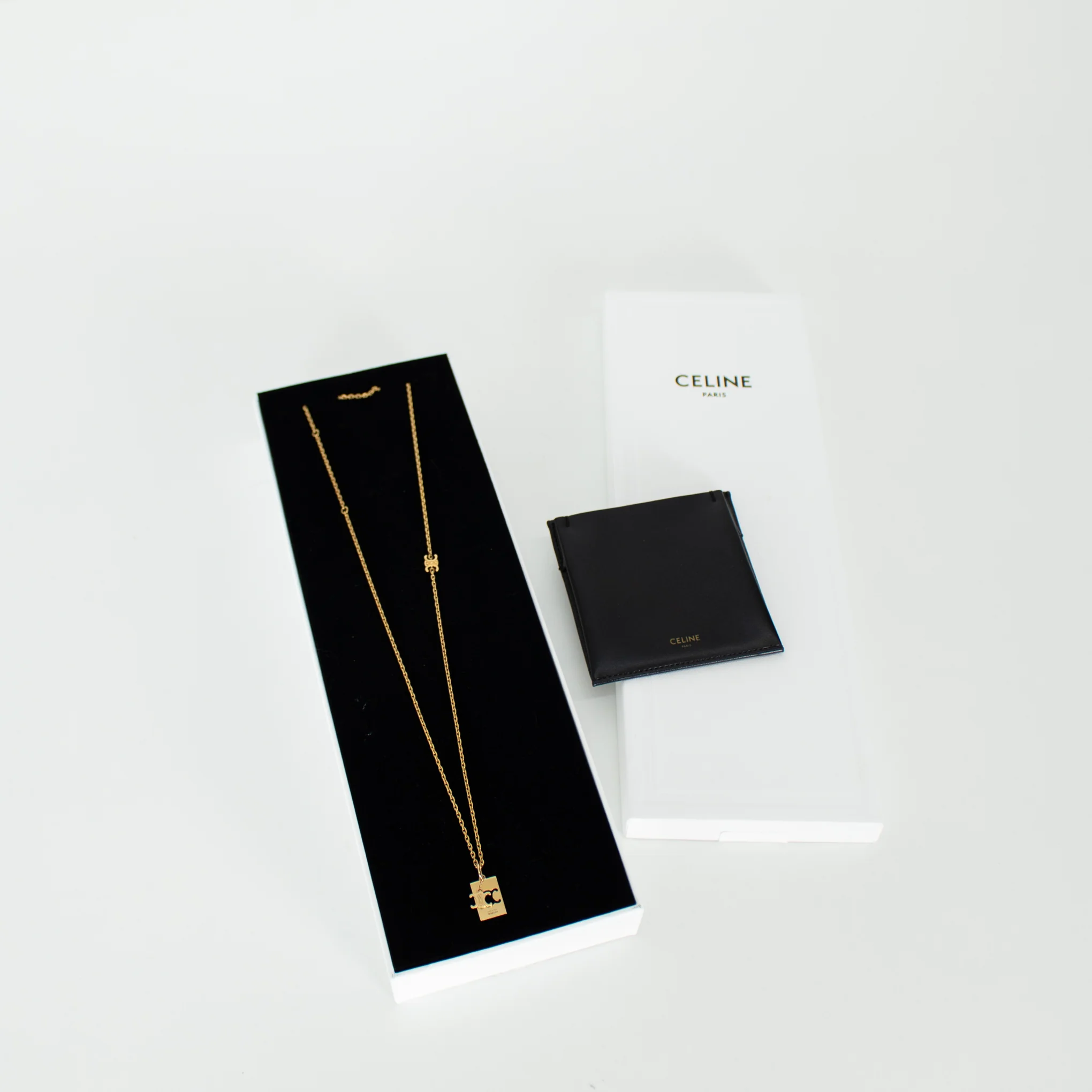Celine Brass Triomphe Interlocking Necklace