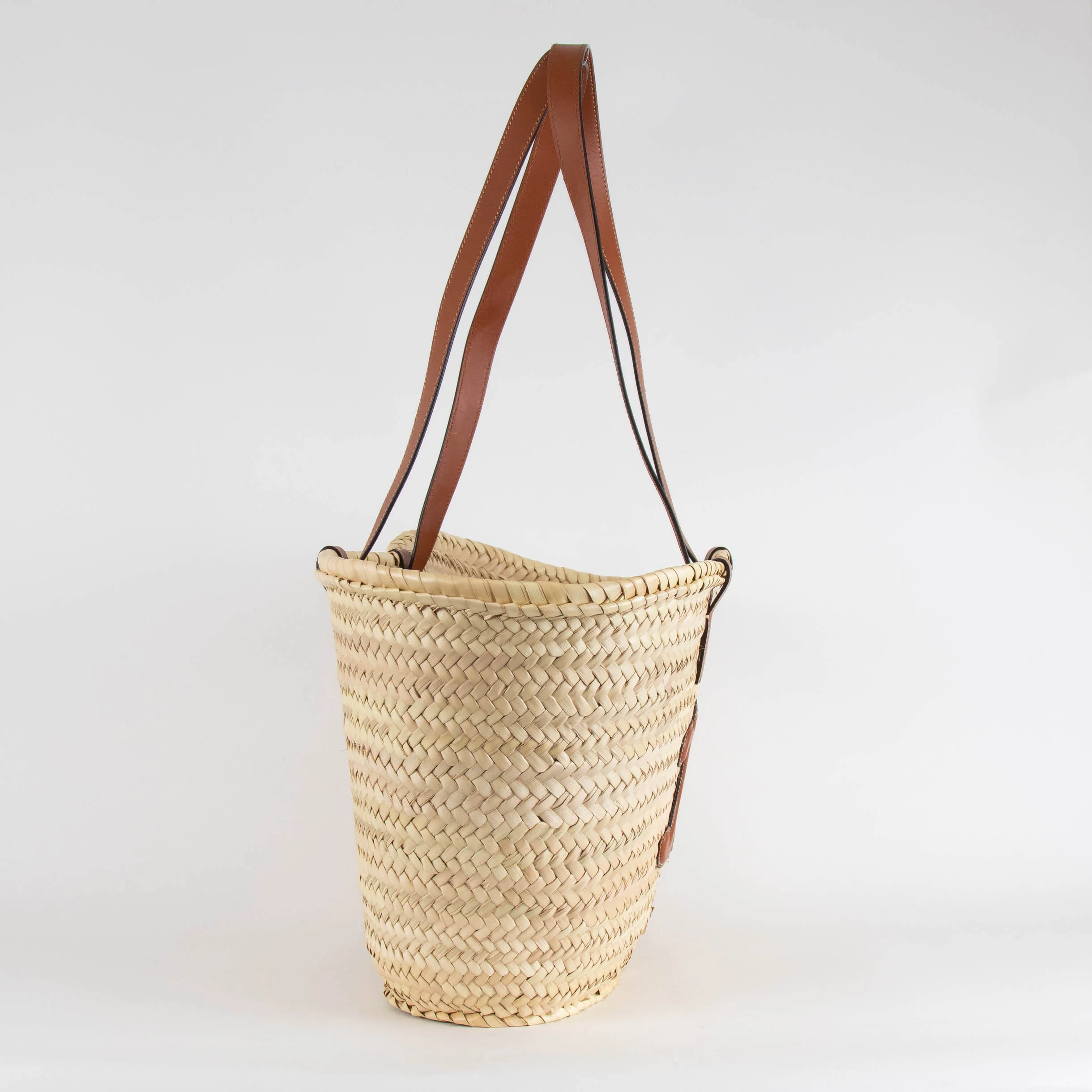 Celine Medium Triomphe Classic Panier Raffia Basket Bag - Image 4