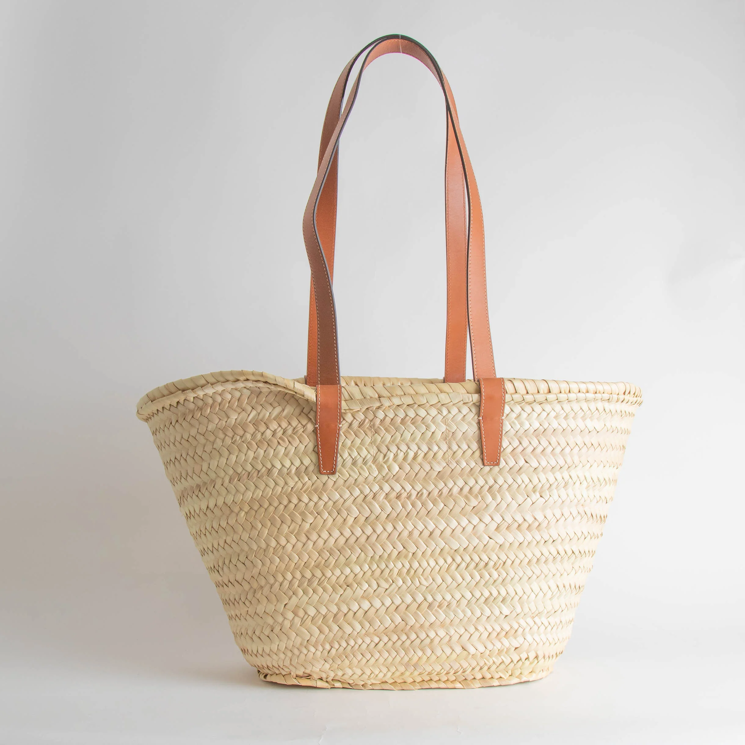 Celine Medium Triomphe Classic Panier Raffia Basket Bag - Image 5