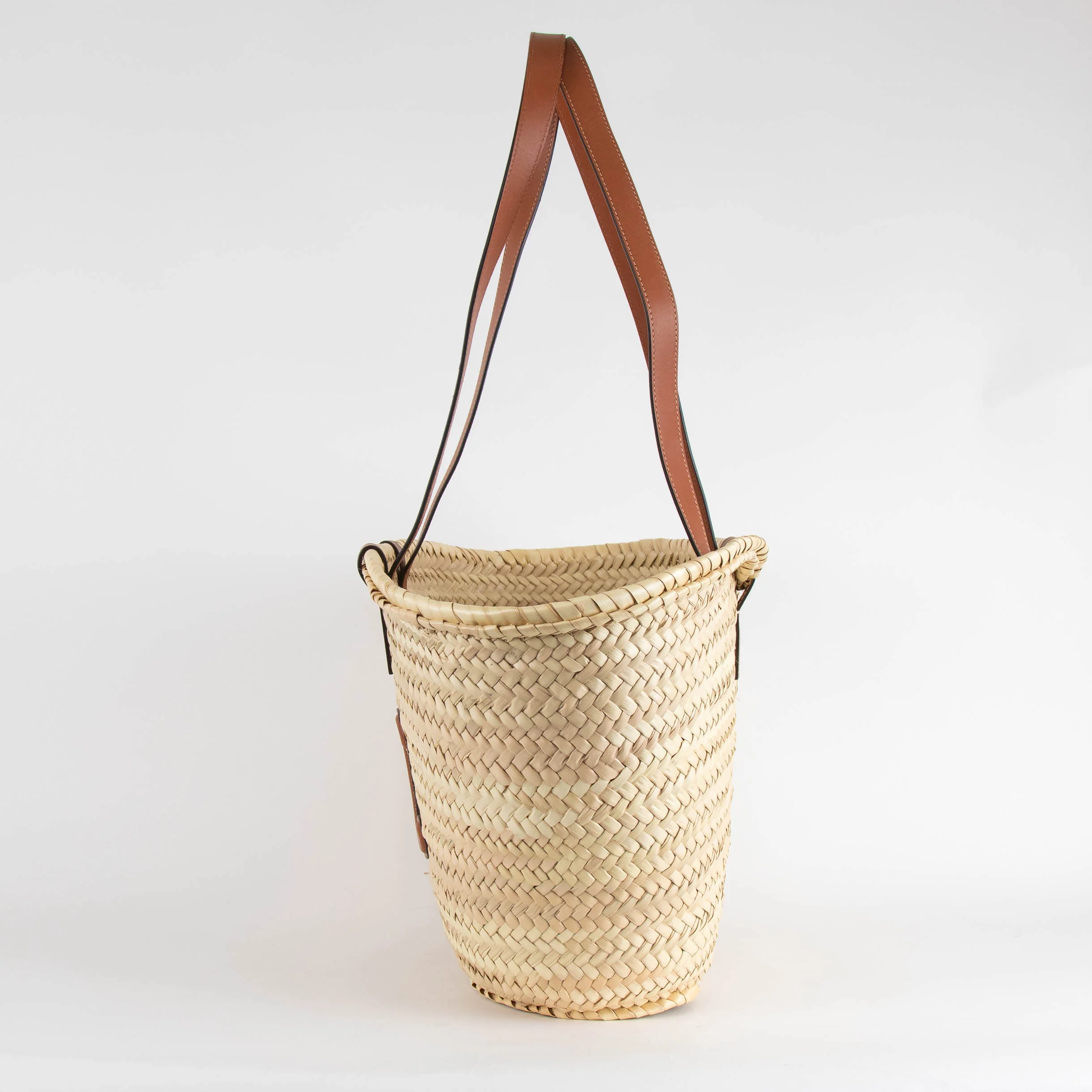 Celine Medium Triomphe Classic Panier Raffia Basket Bag - Image 6