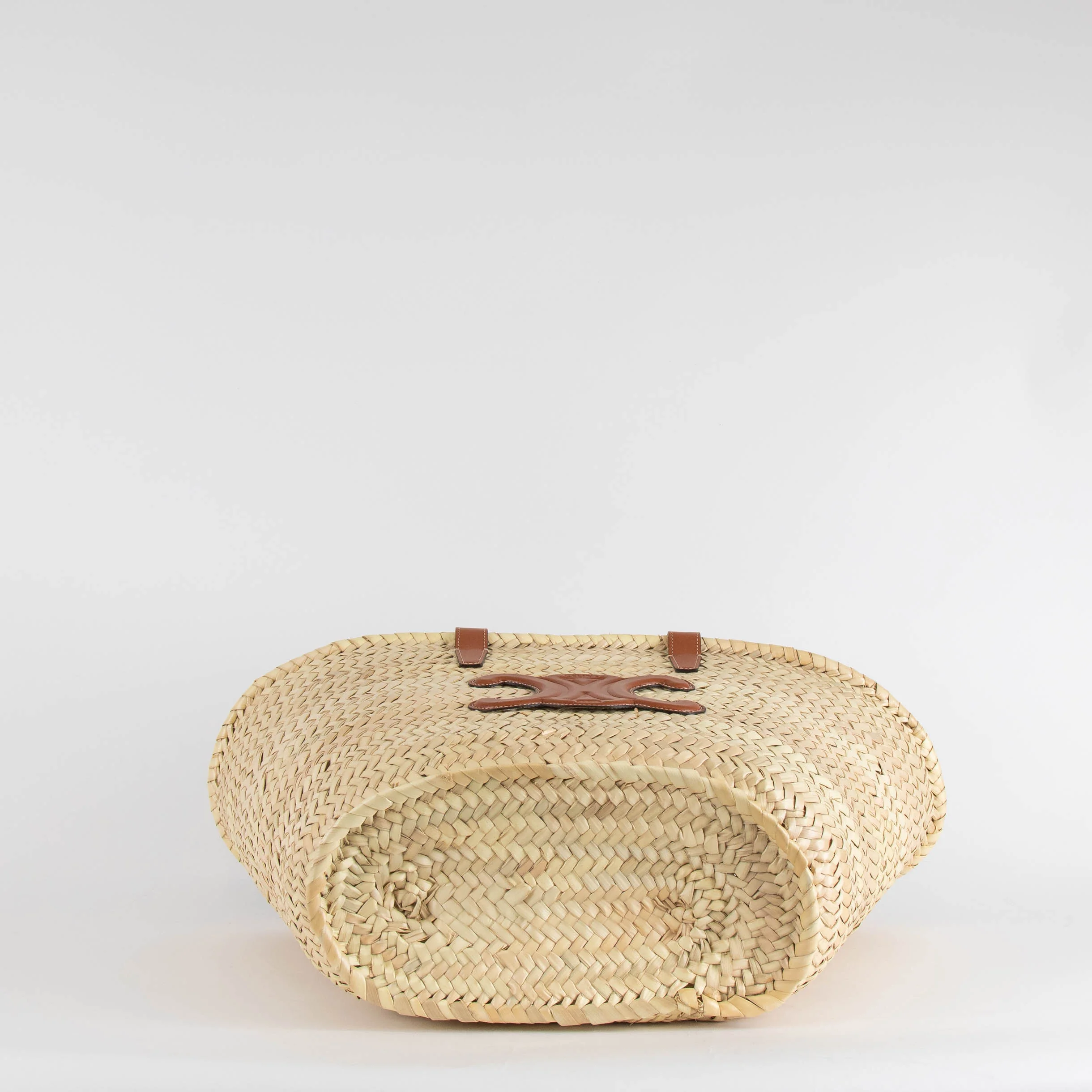 Celine Medium Triomphe Classic Panier Raffia Basket Bag - Image 7