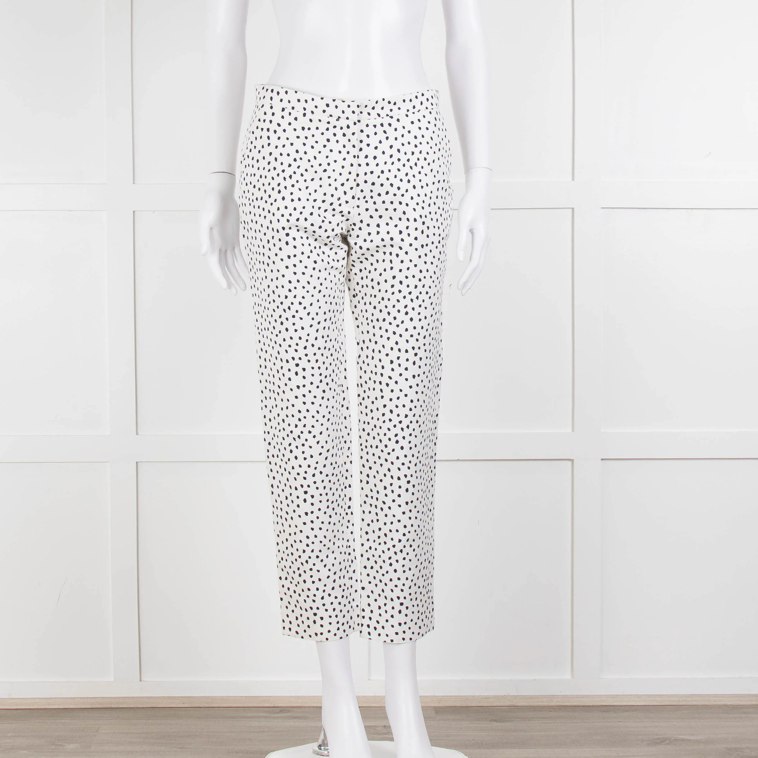CH Carolina Herrera Cream Black Dot Trousers