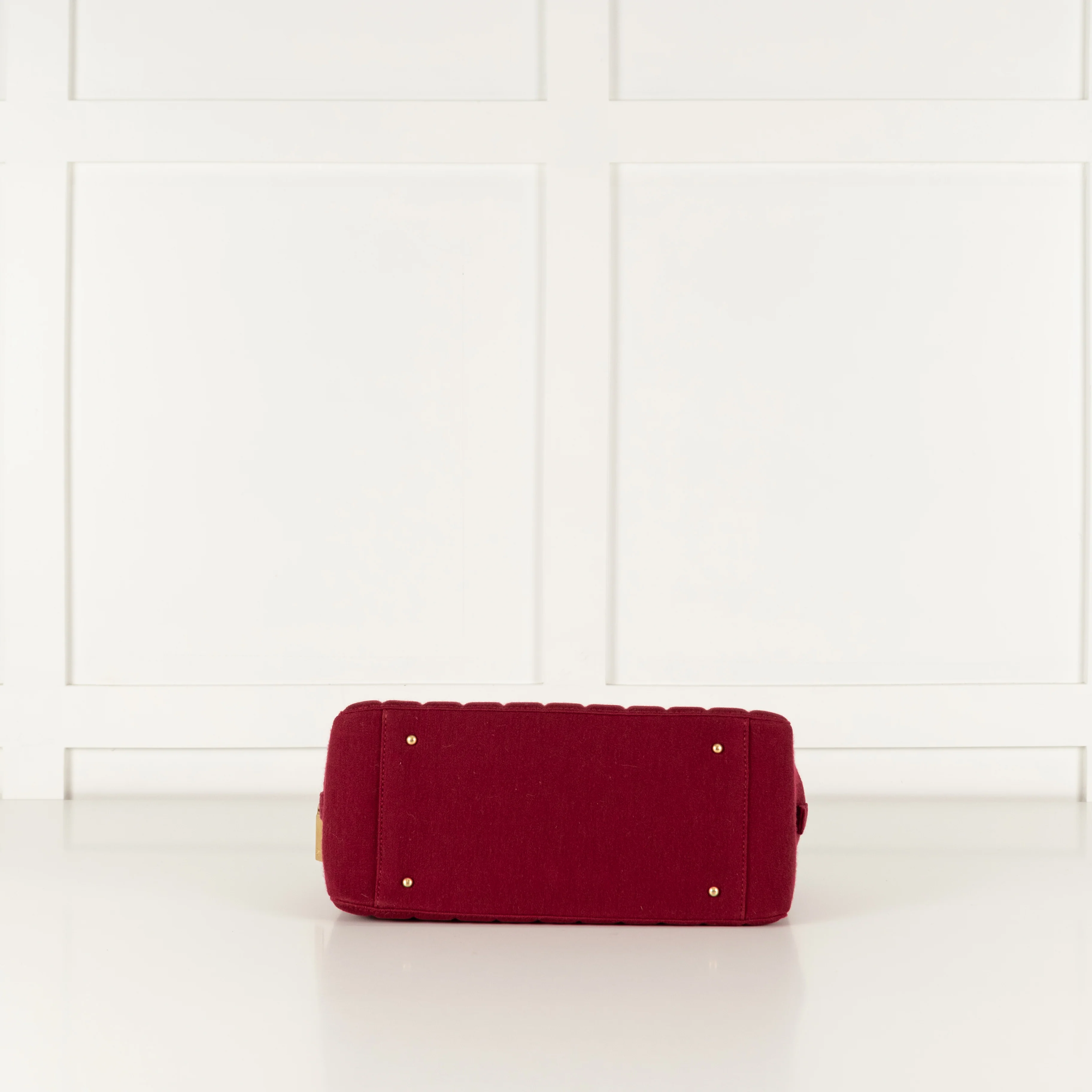 Chanel Berry Red Jersey Chocolate Bar Chain Shoulder Bag - Image 9