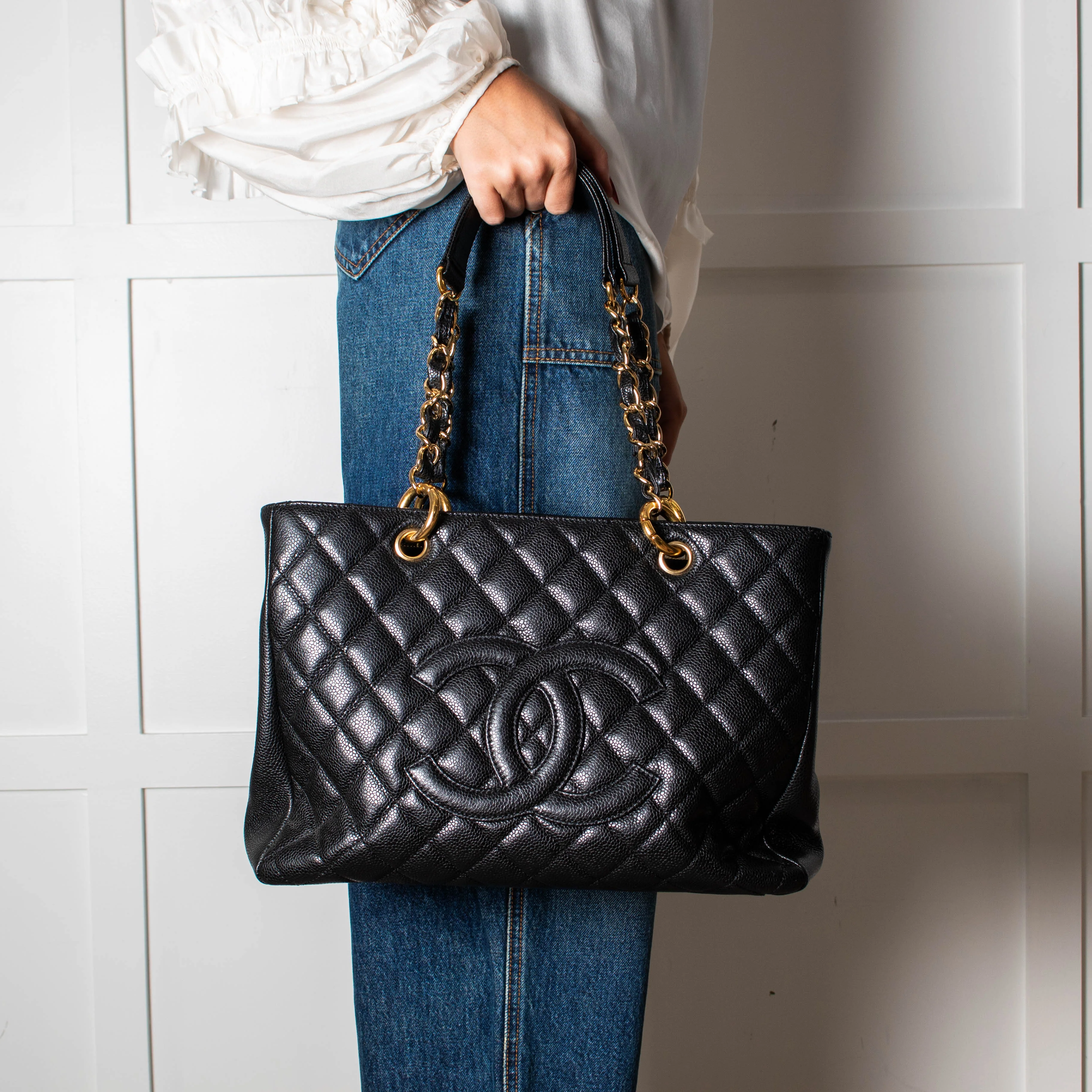 Chanel Black Caviar GST Tote Bag - Image 2