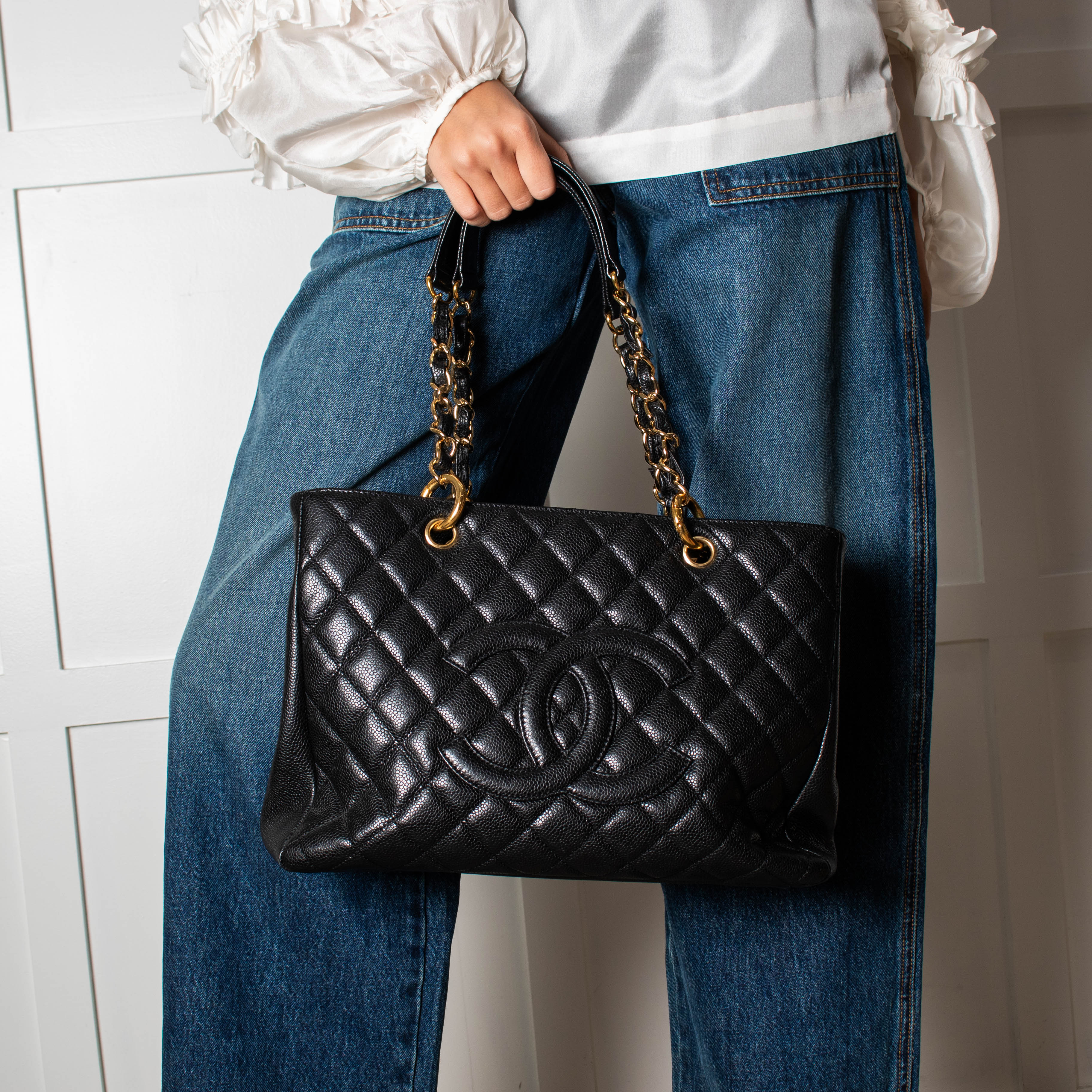 Chanel Black Caviar GST Tote Bag - Image 6