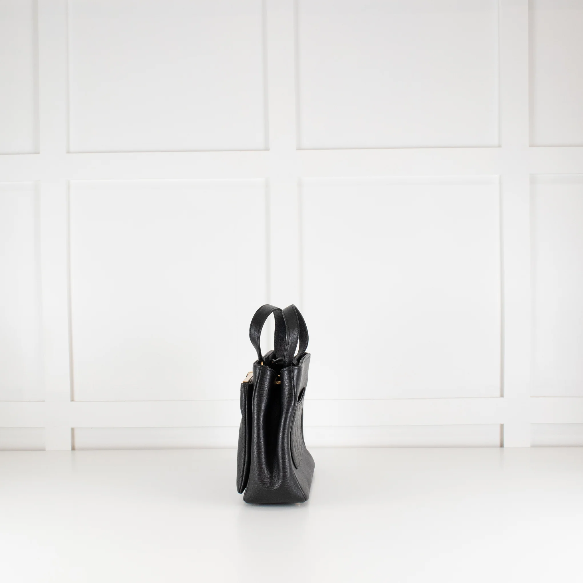 Chanel Black Caviar Leather Framed Business Affinity Tote Bag - Image 6