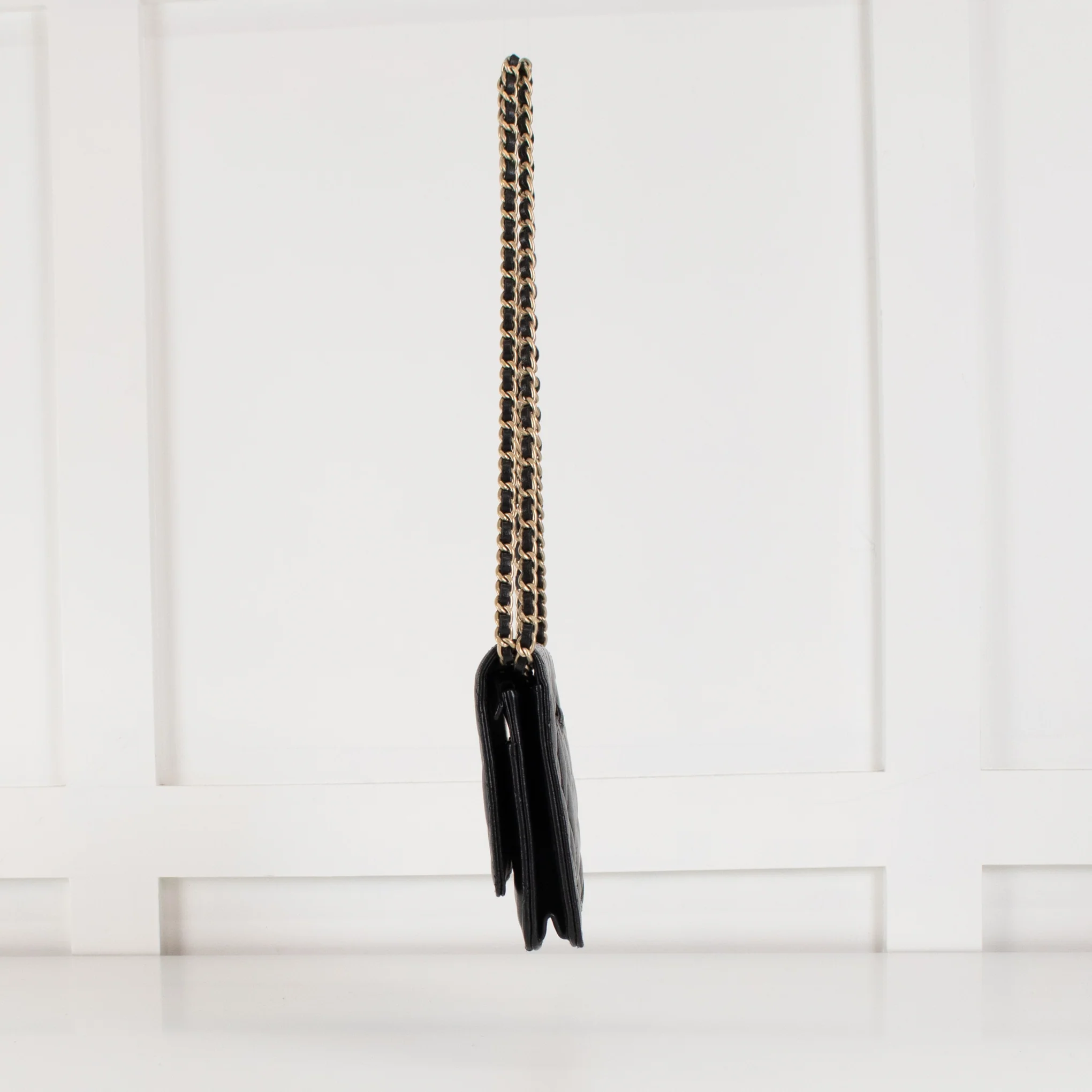 Chanel Black Lambskin Leather Wallet On Chain Bag - Image 7