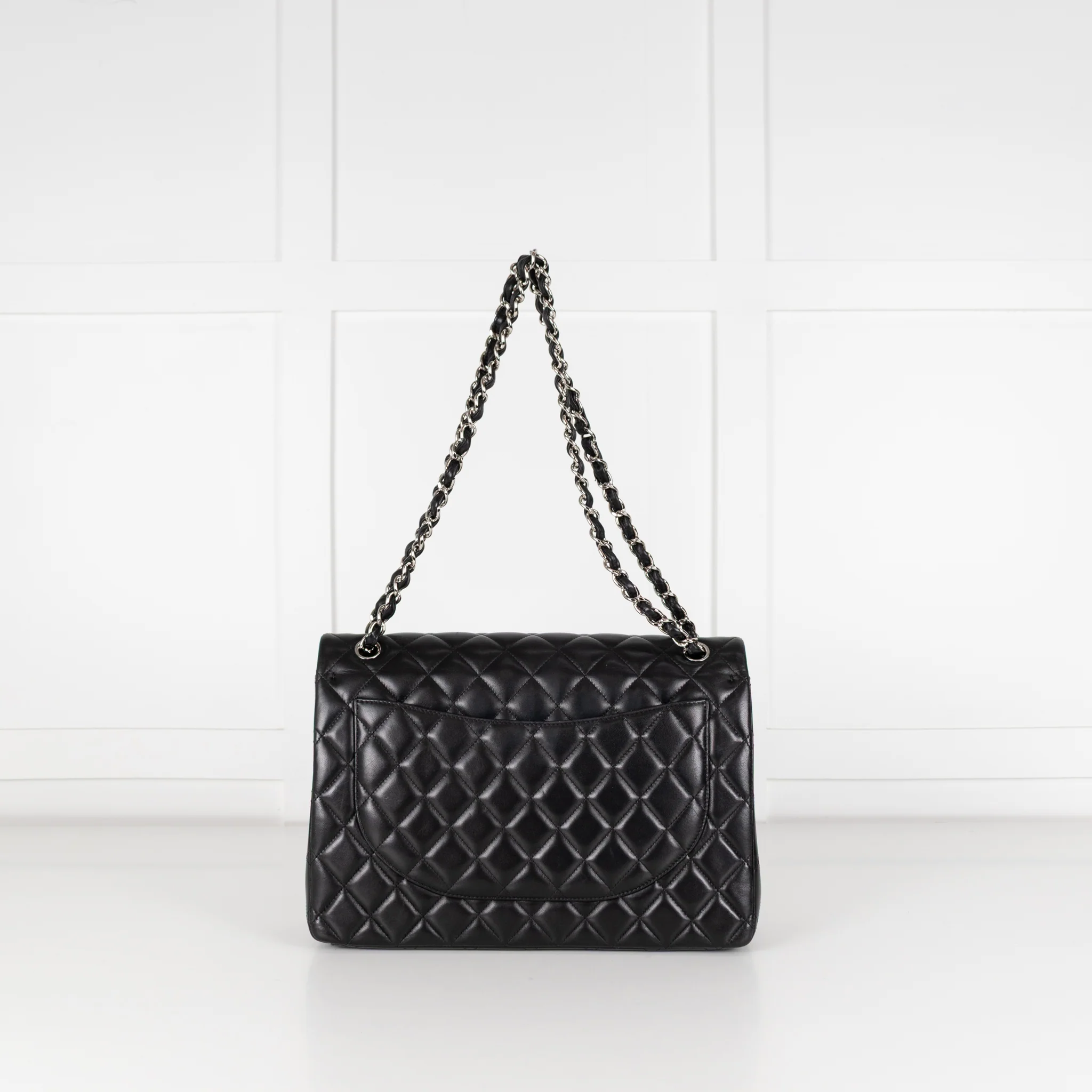 Chanel Black Lambskin Maxi Classic Double Flap Bag - Image 7