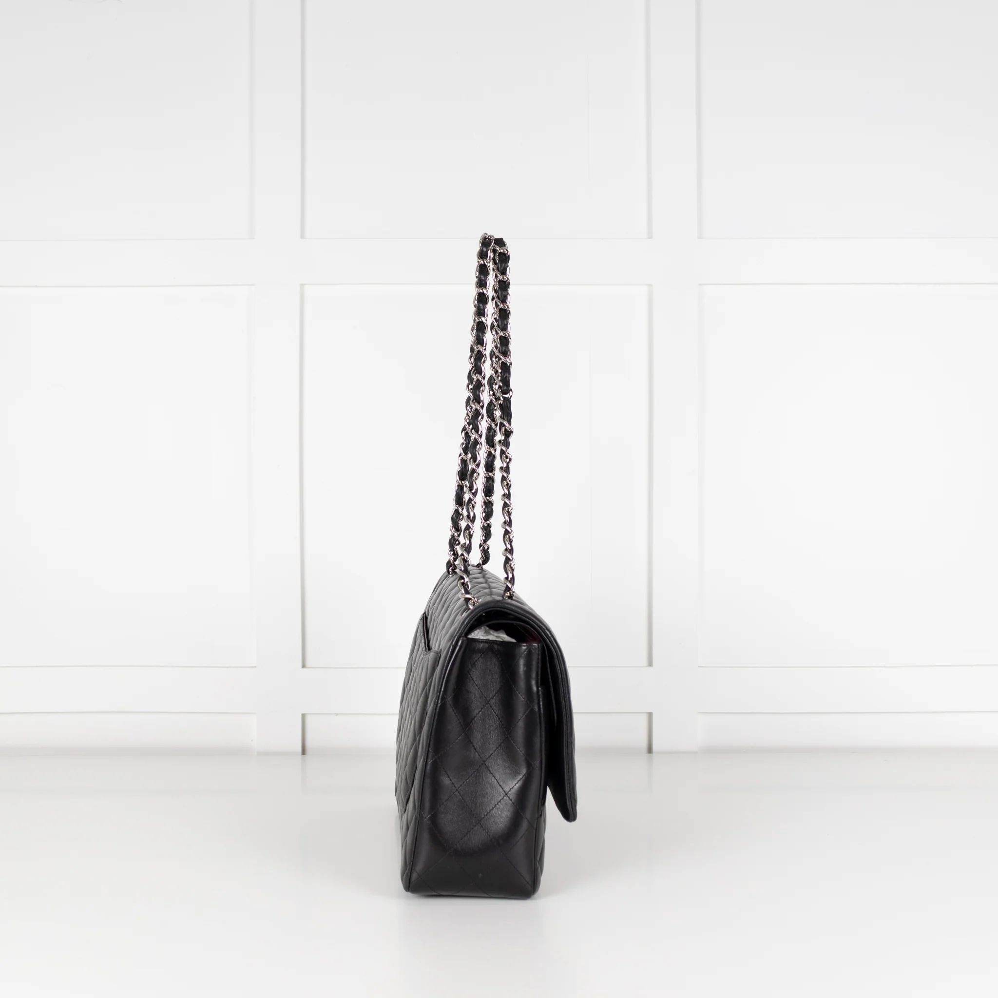 Chanel Black Lambskin Maxi Classic Double Flap Bag - Image 9