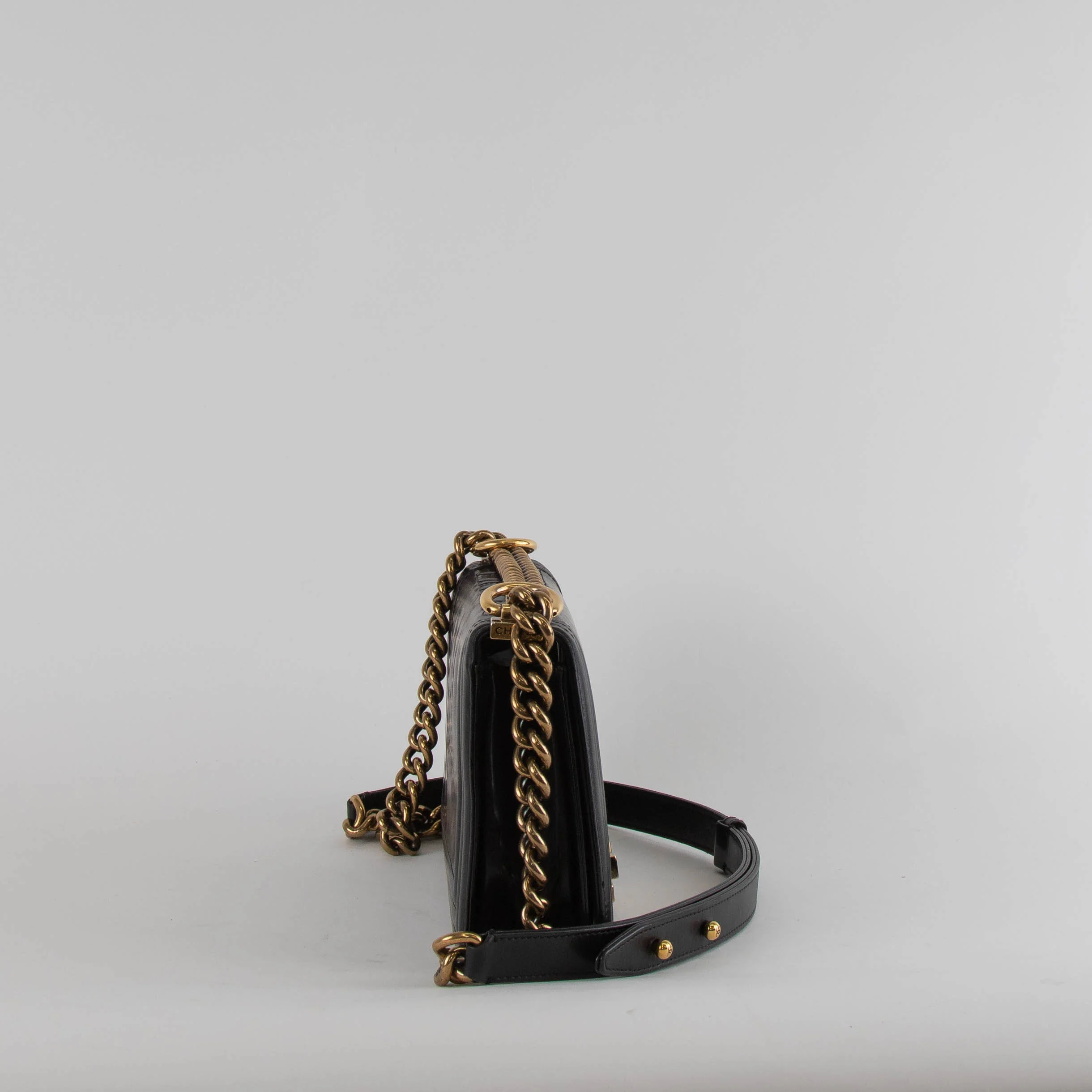 Chanel Black Leather Reverso Boy Bag - Image 3