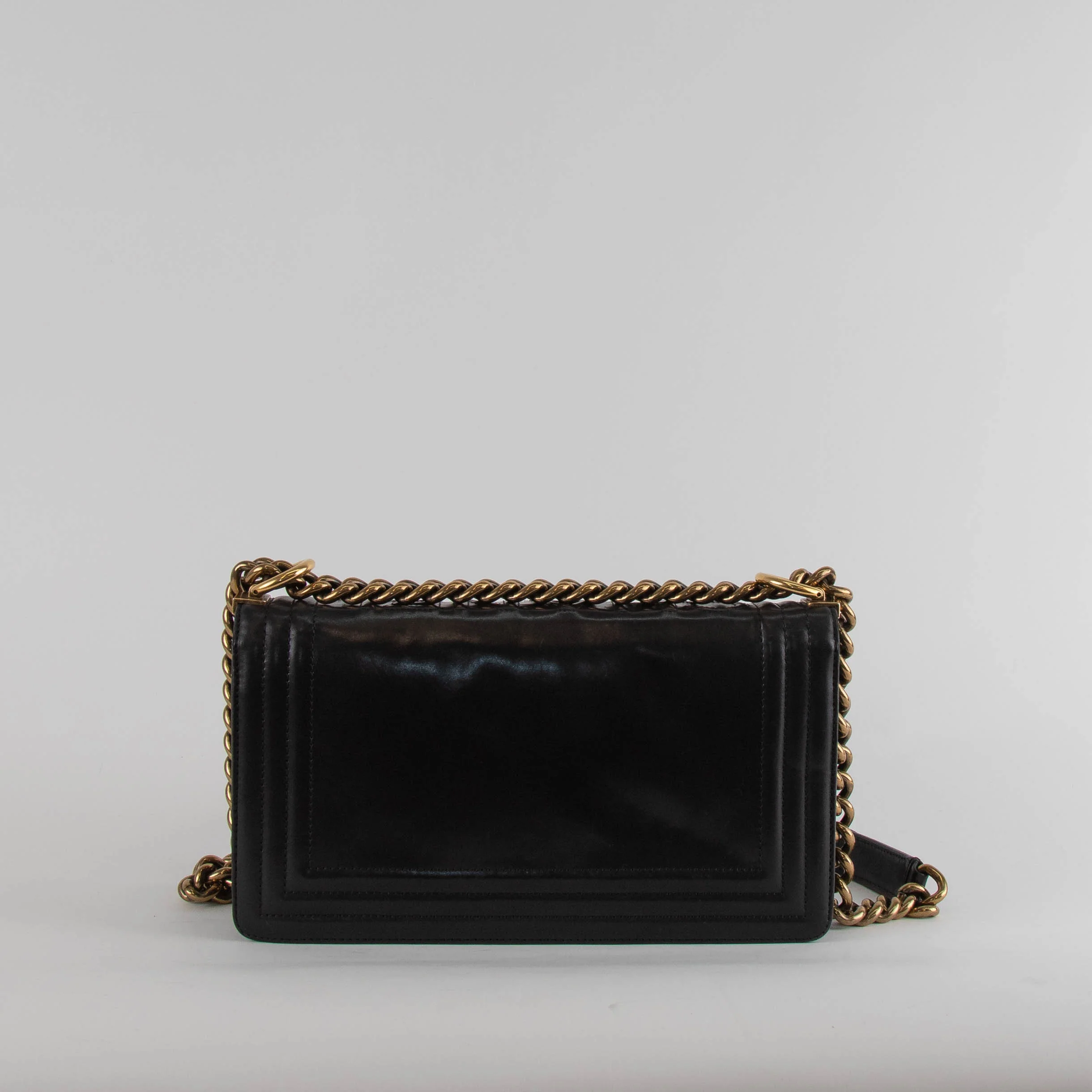 Chanel Black Leather Reverso Boy Bag - Image 4