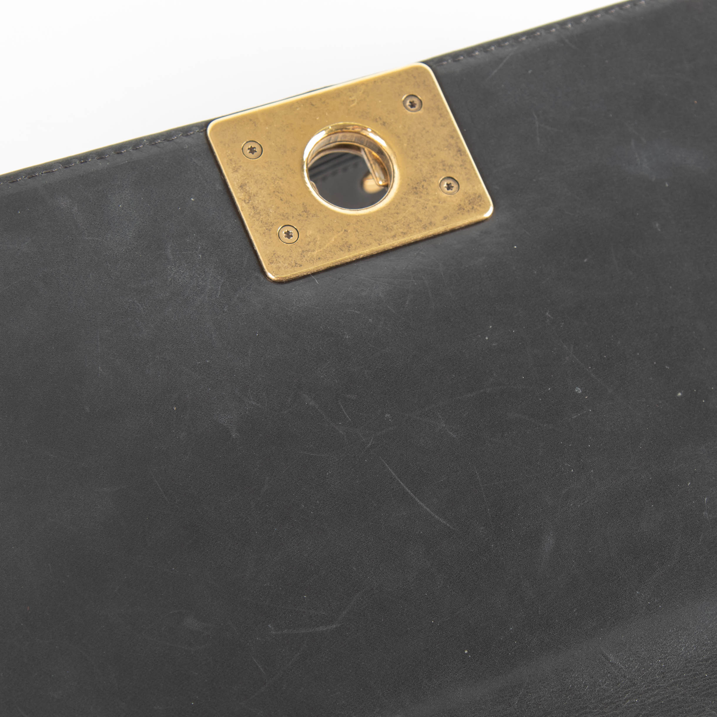 Chanel Black Leather Reverso Boy Bag - Image 8