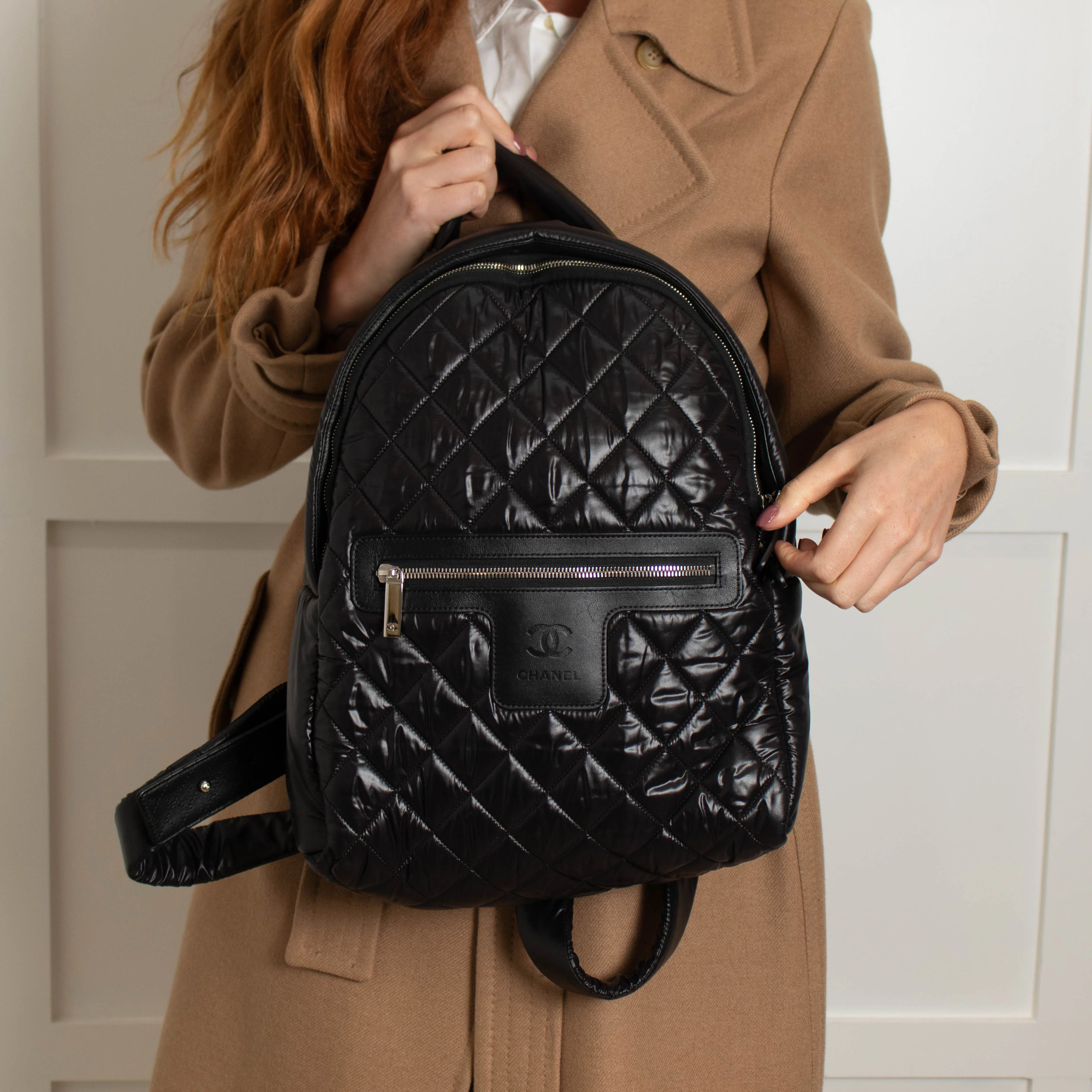 Chanel Black Quilted Coco Cocoon Nylon Backpack - Image 4