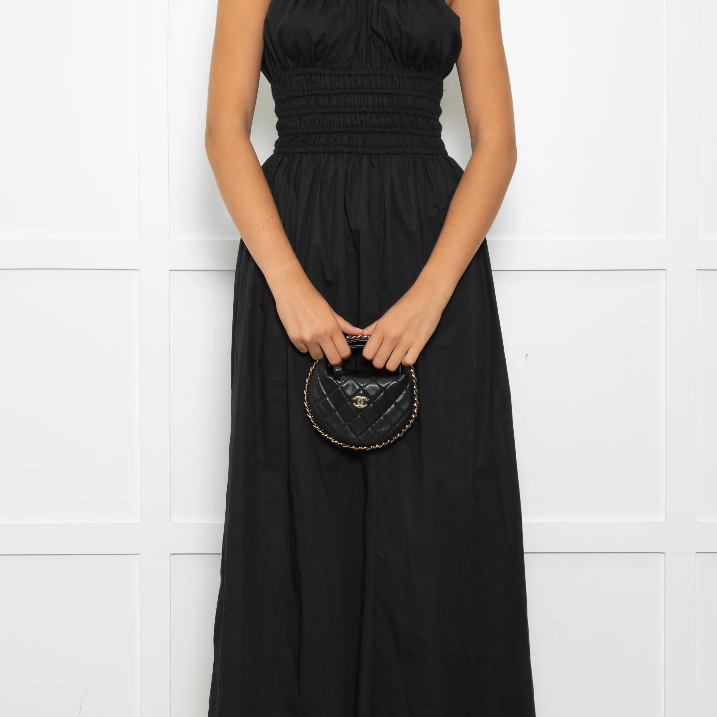 Chanel Black Quilted Mini Hoop Bag - Image 10
