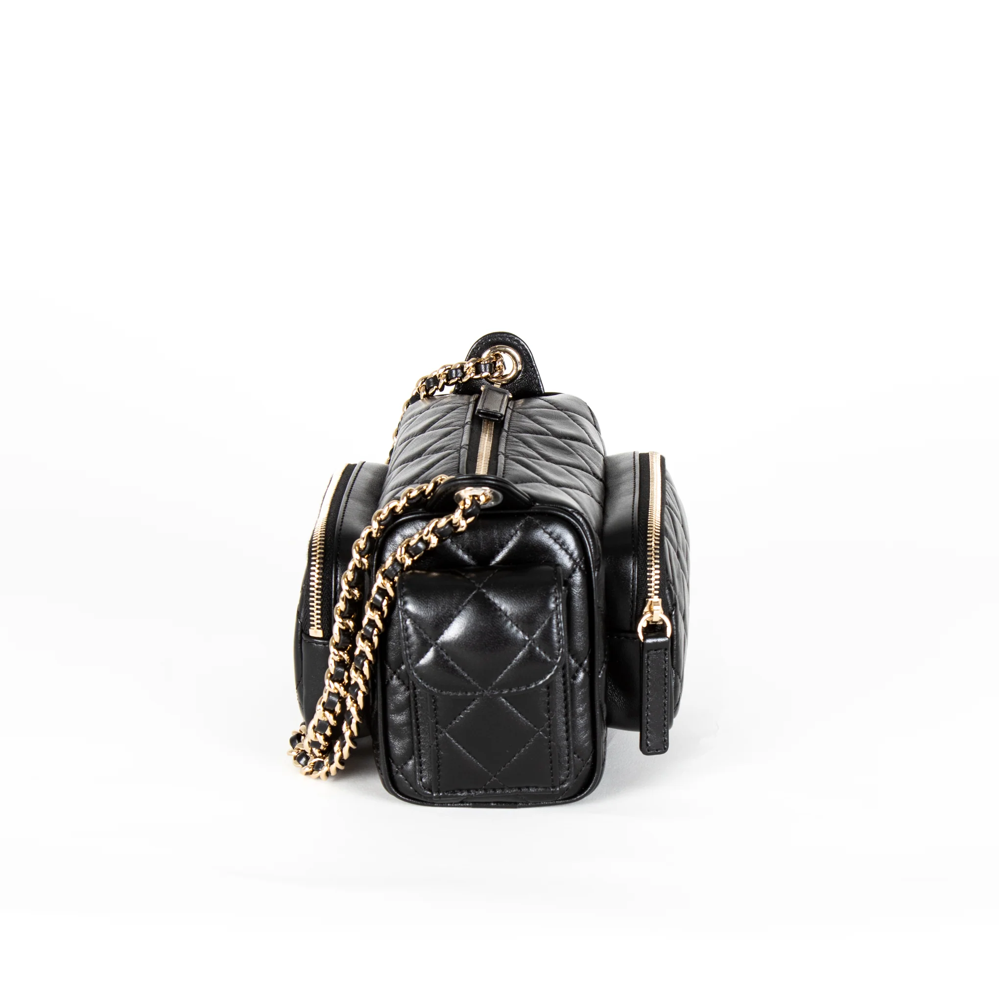 Chanel Black Quilted Small Multi Pockets Camera Bag - Image 11