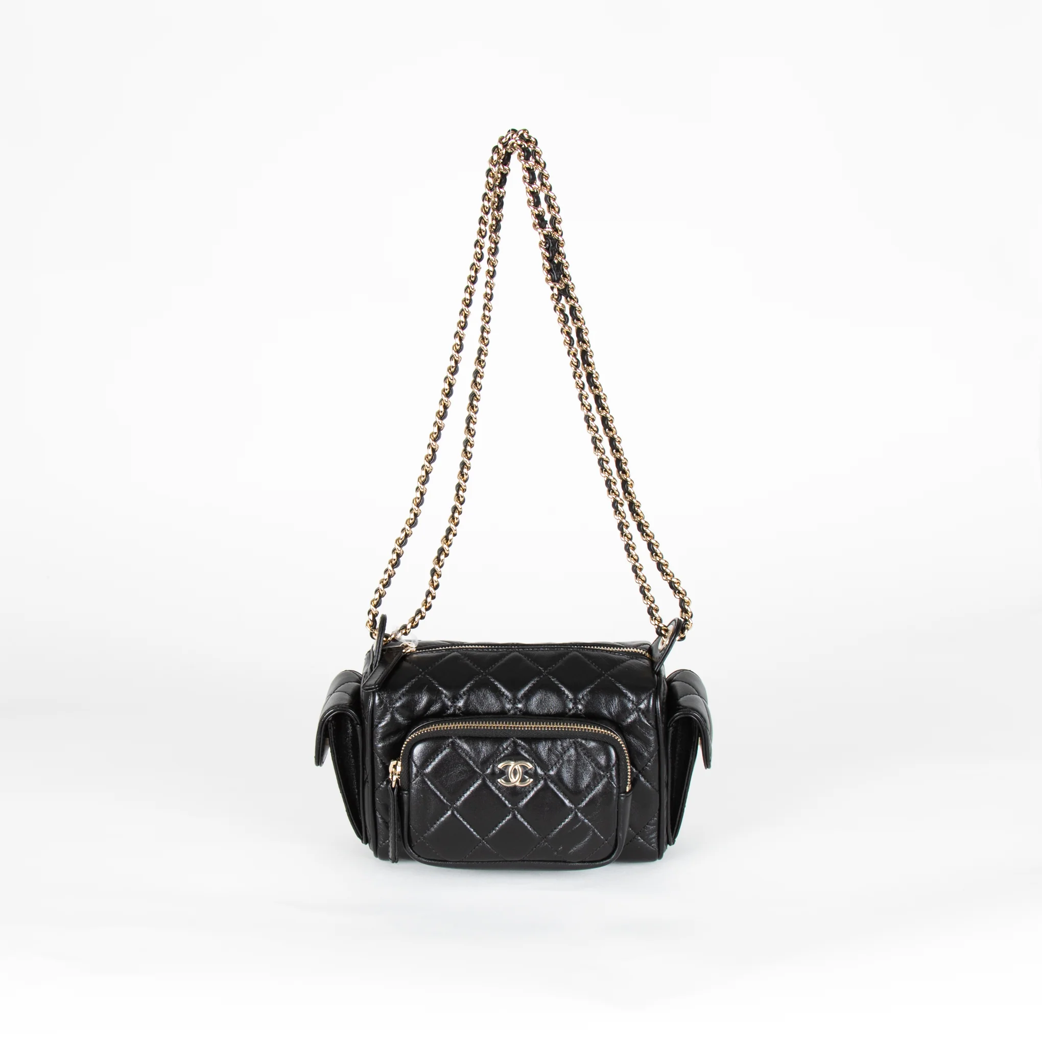 Chanel Black Quilted Small Multi Pockets Camera Bag - Image 5