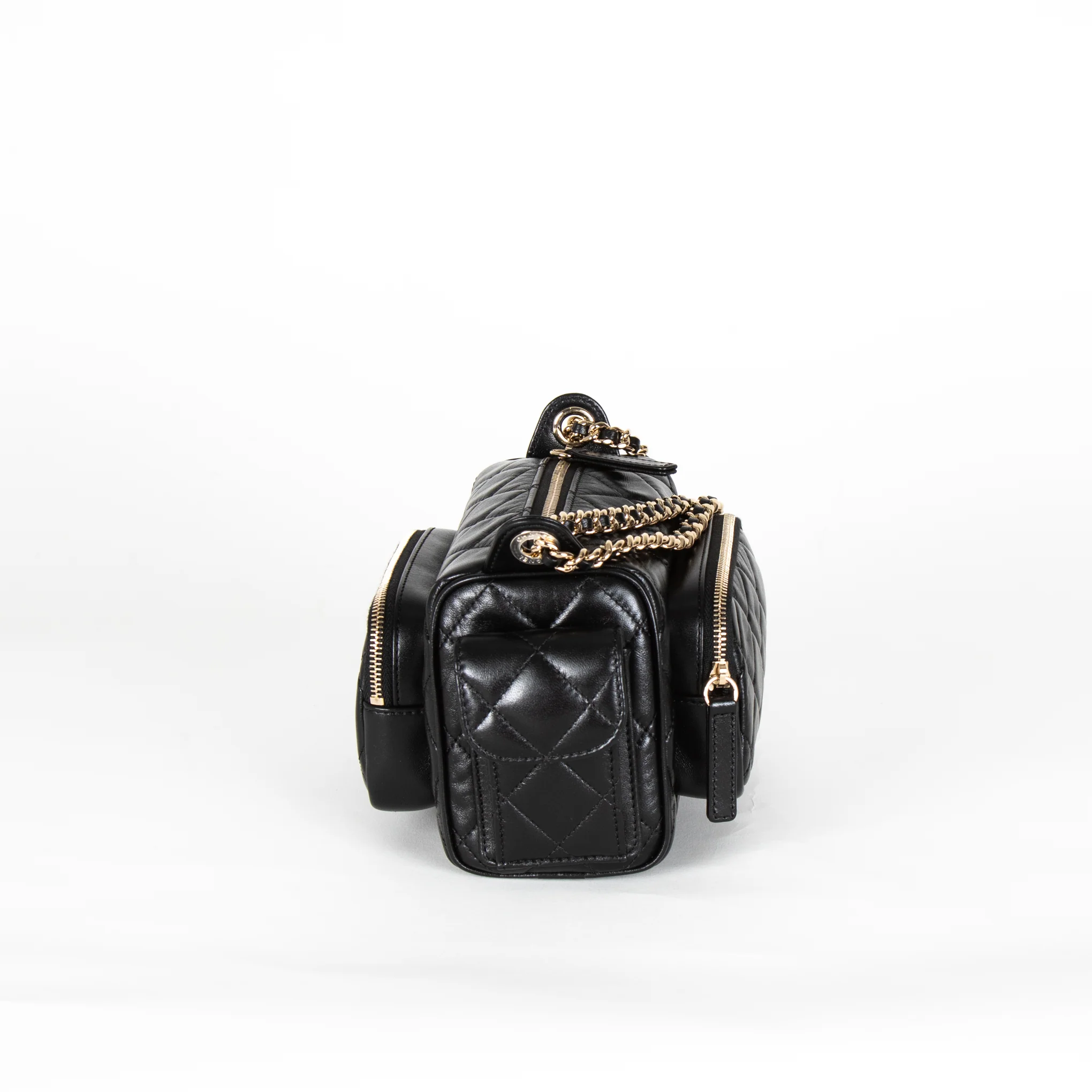 Chanel Black Quilted Small Multi Pockets Camera Bag - Image 9
