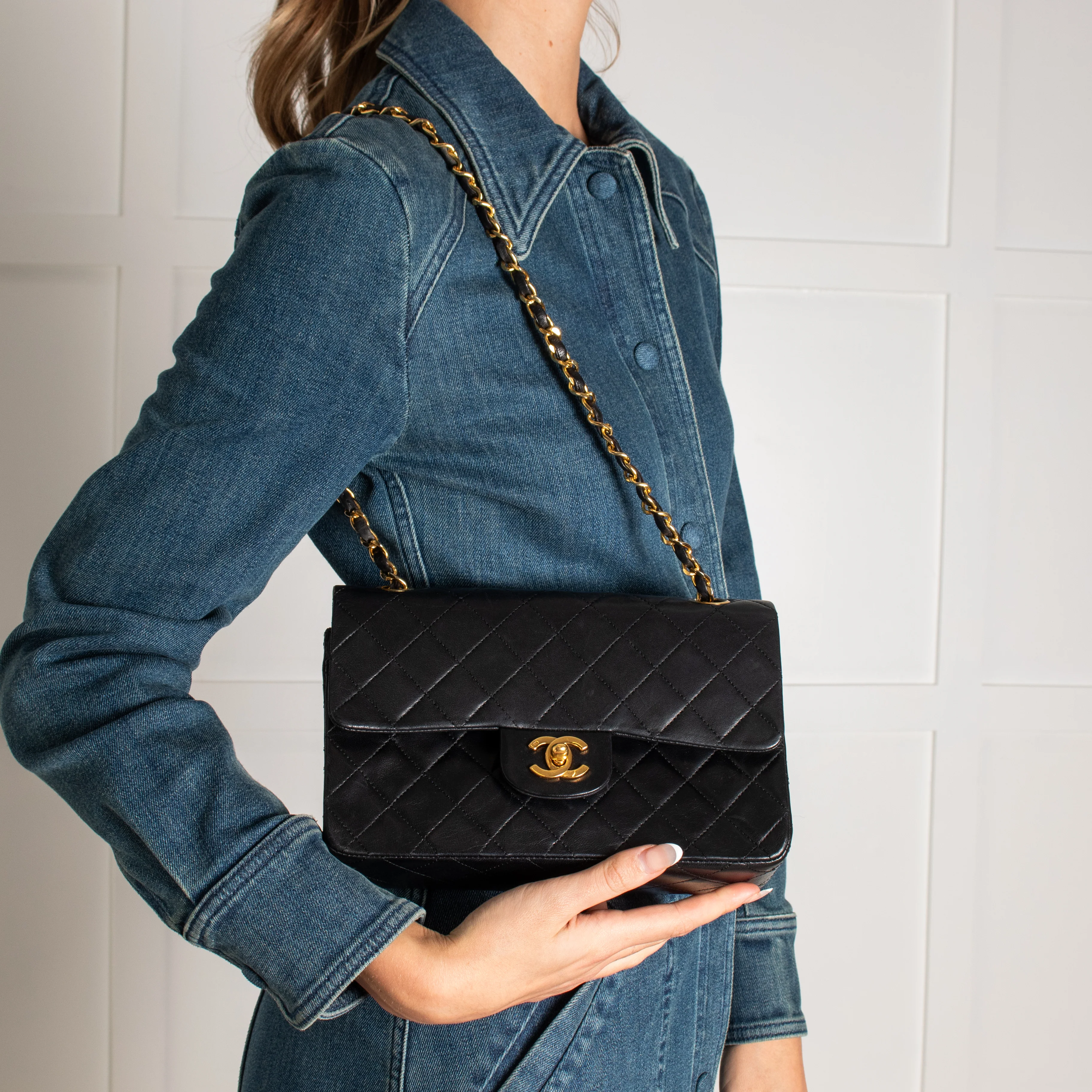 Chanel Black Vintage Small Double Flap Bag - Image 4