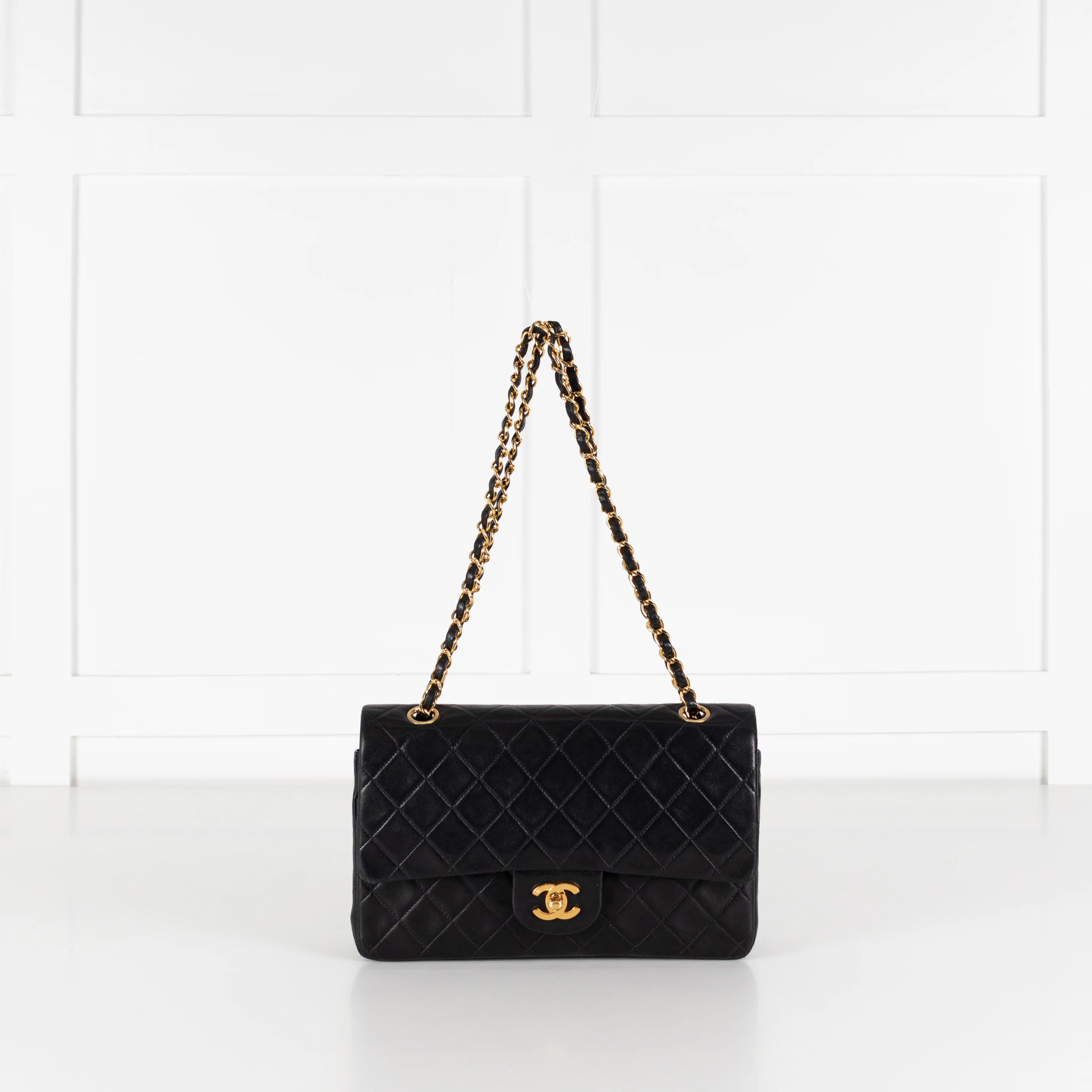 Chanel Black Lambskin Vintage Medium Double Flap