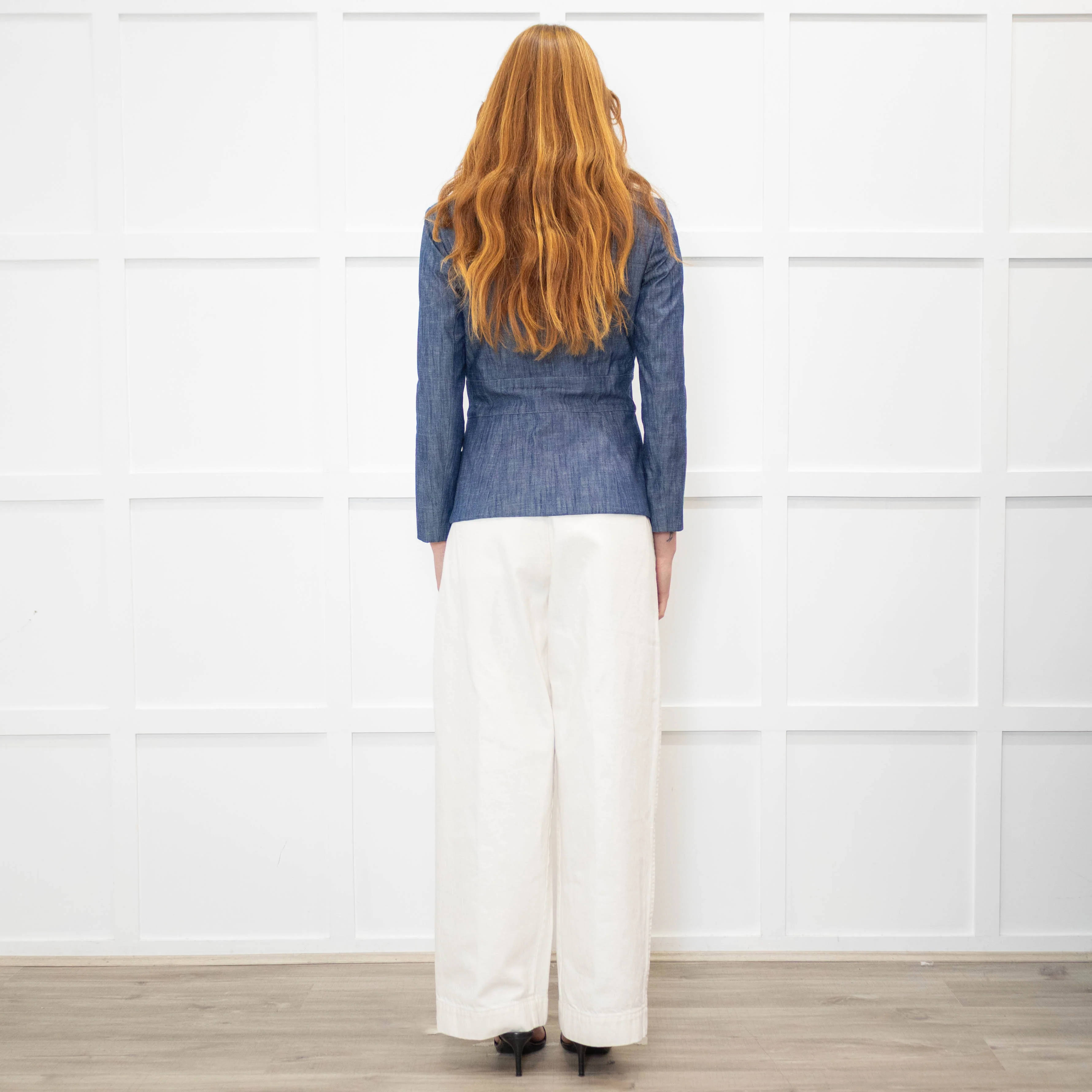 Chanel Blue Cotton Wrap CC Jacket - Image 5
