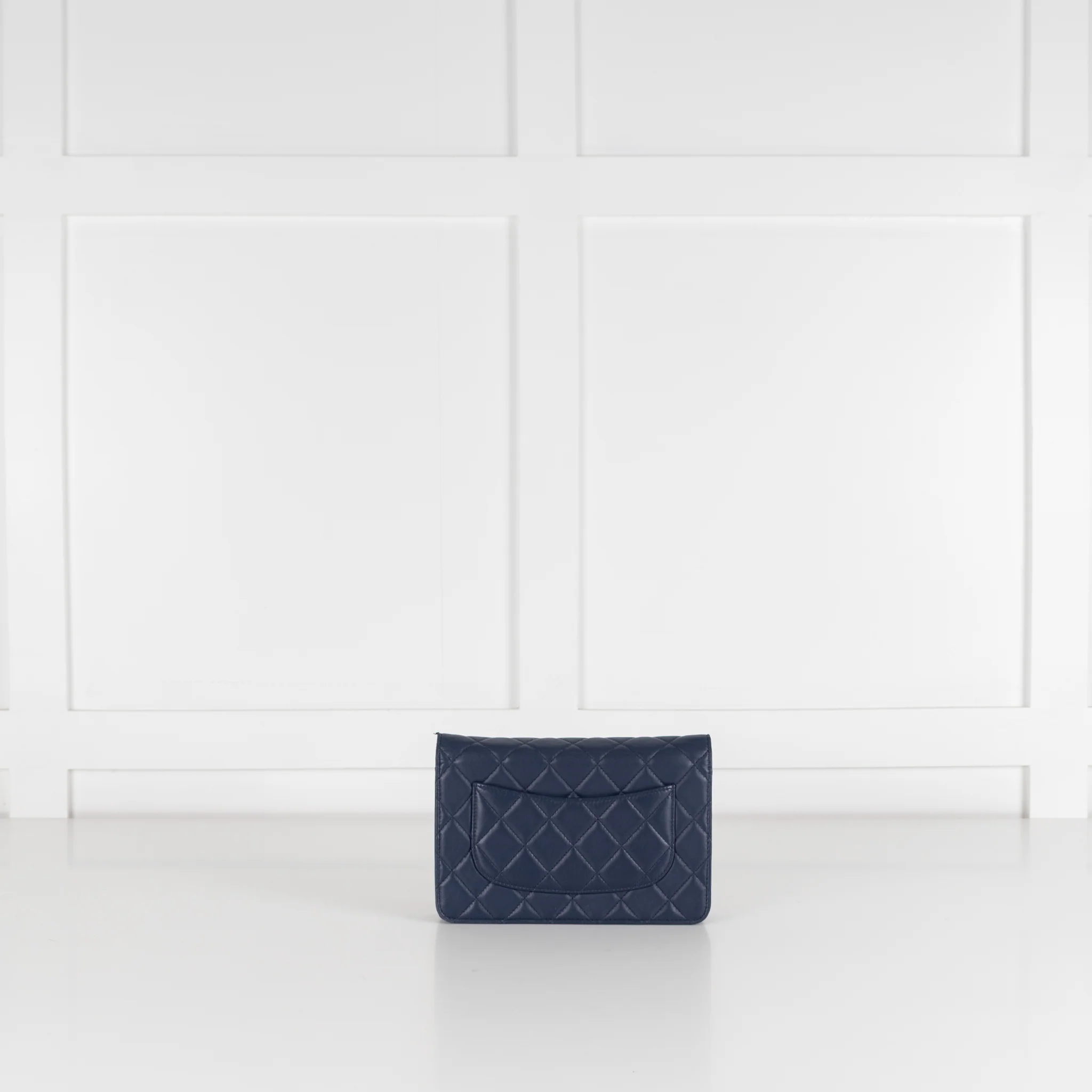 Chanel Blue Lambskin Leather Wallet On The Chain - Image 4