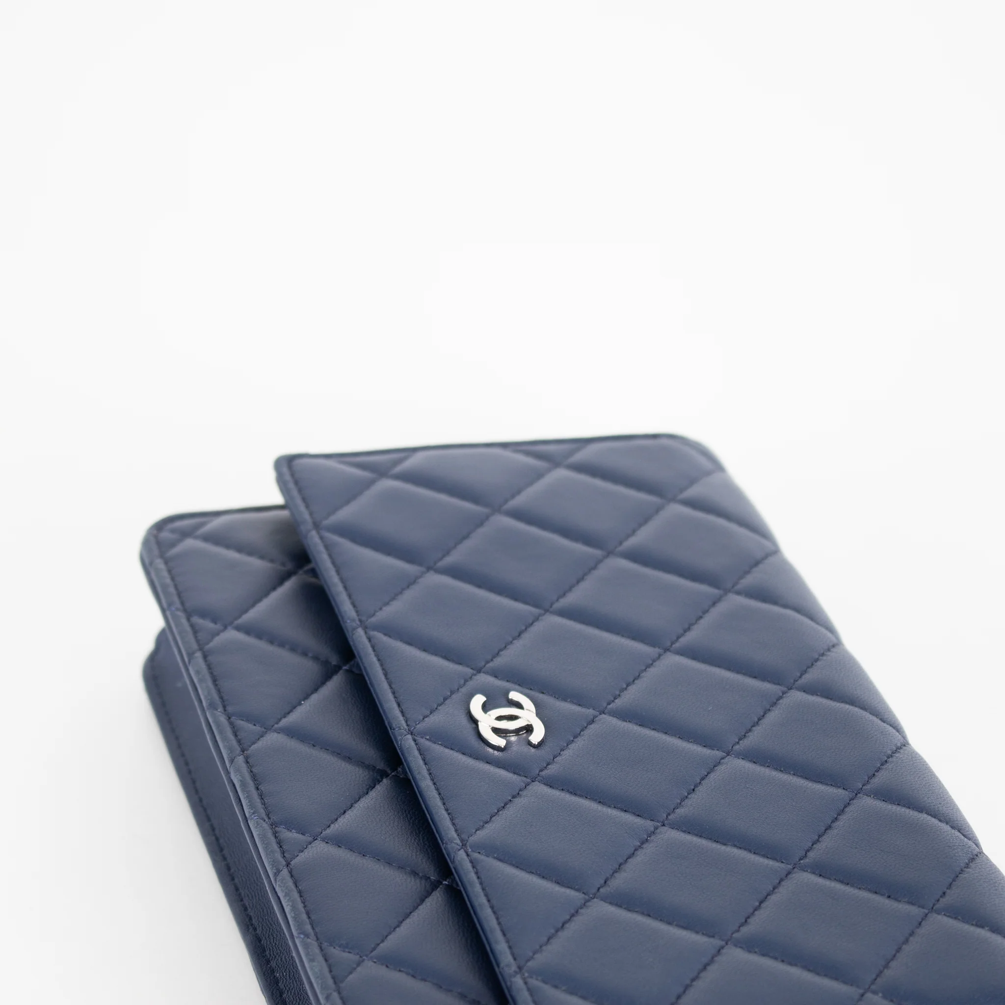 Chanel Blue Lambskin Leather Wallet On The Chain - Image 7