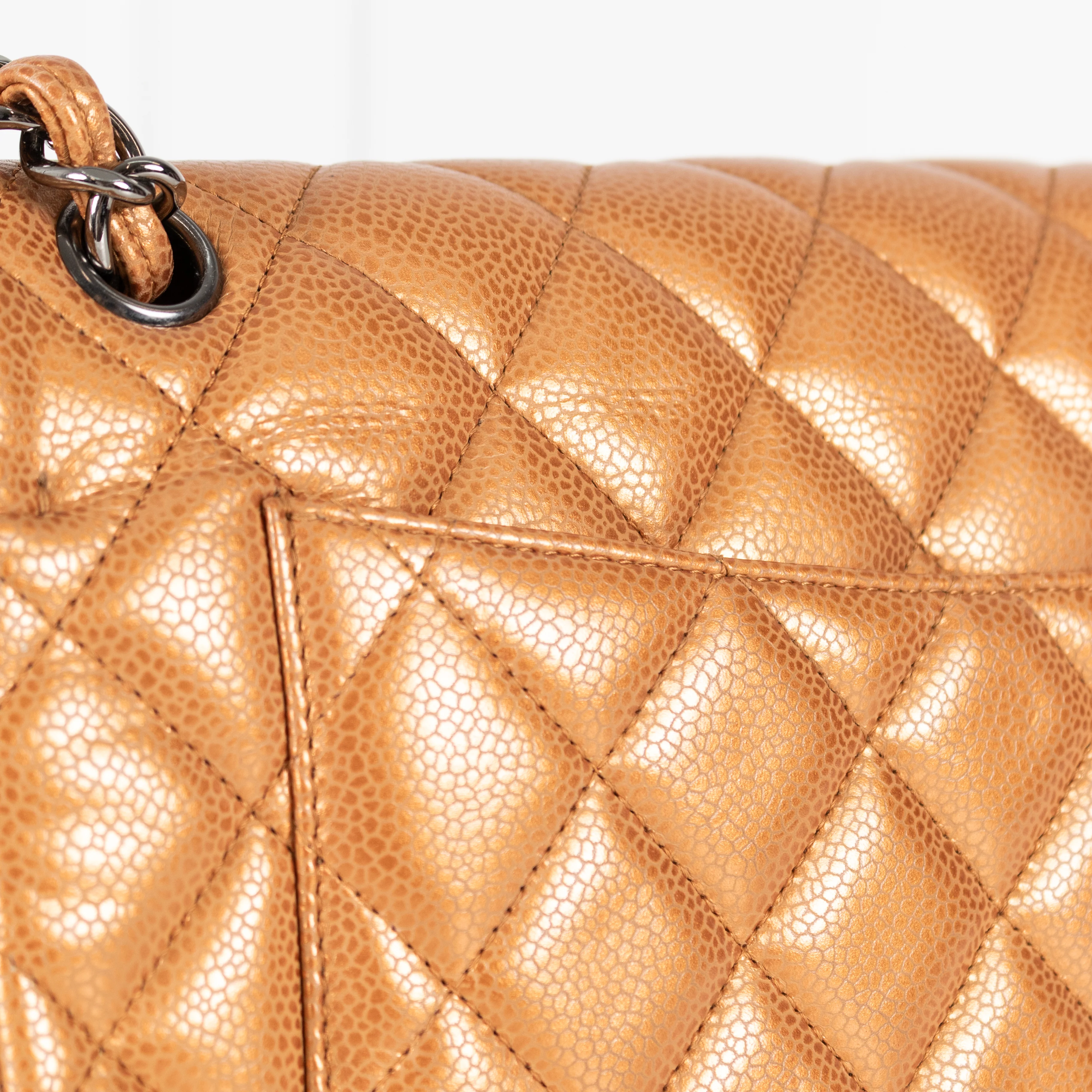 Chanel Bronze Caviar Jumbo Flap Bag - Image 14