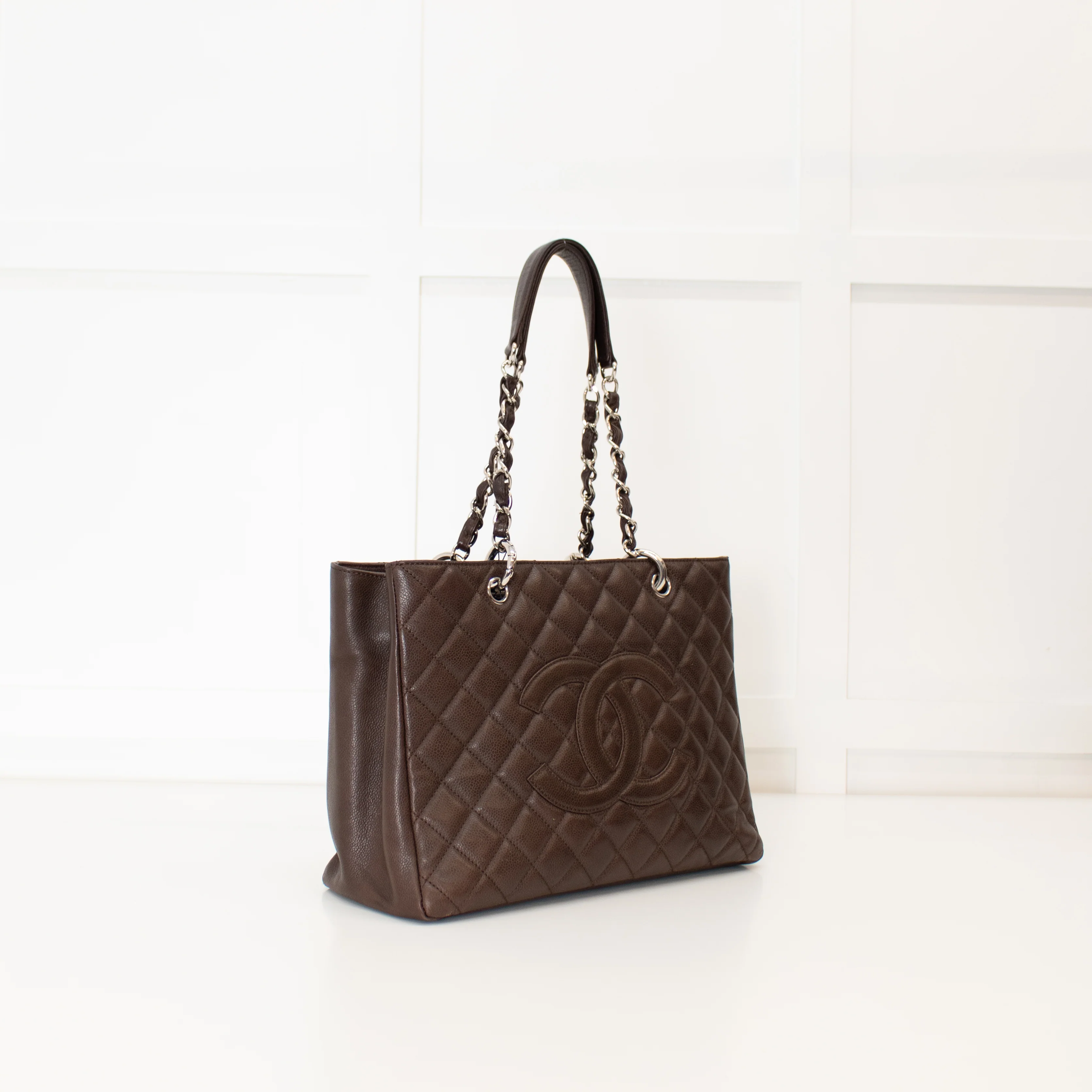 Chanel Chocolate Brown Caviar Leather Grand Shopper Tote - Image 3