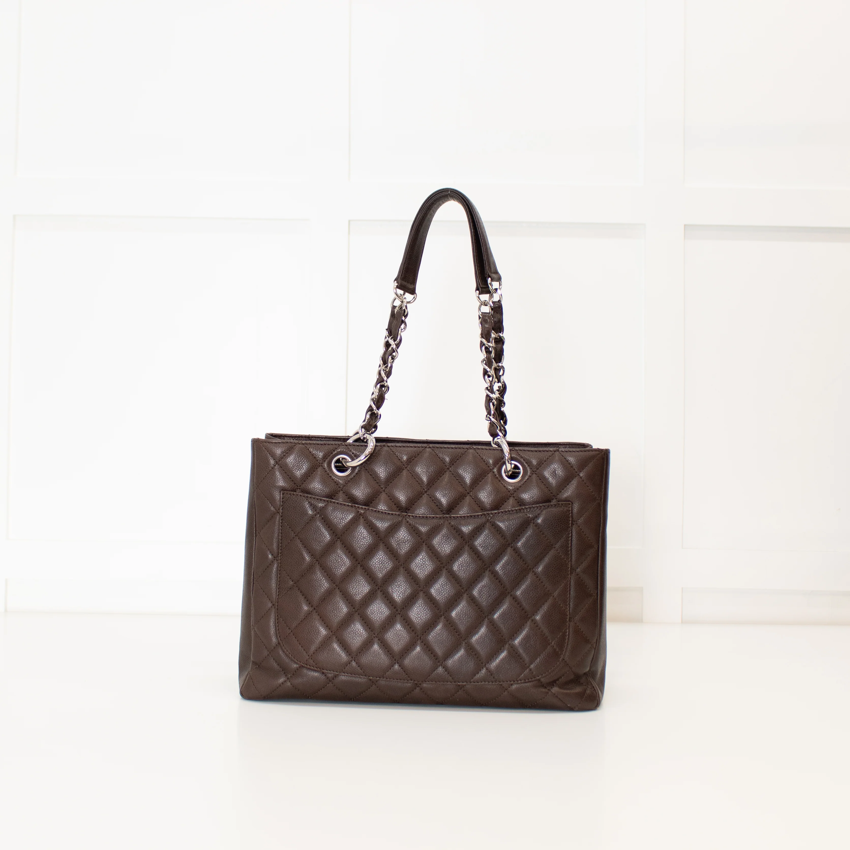 Chanel Chocolate Brown Caviar Leather Grand Shopper Tote - Image 6