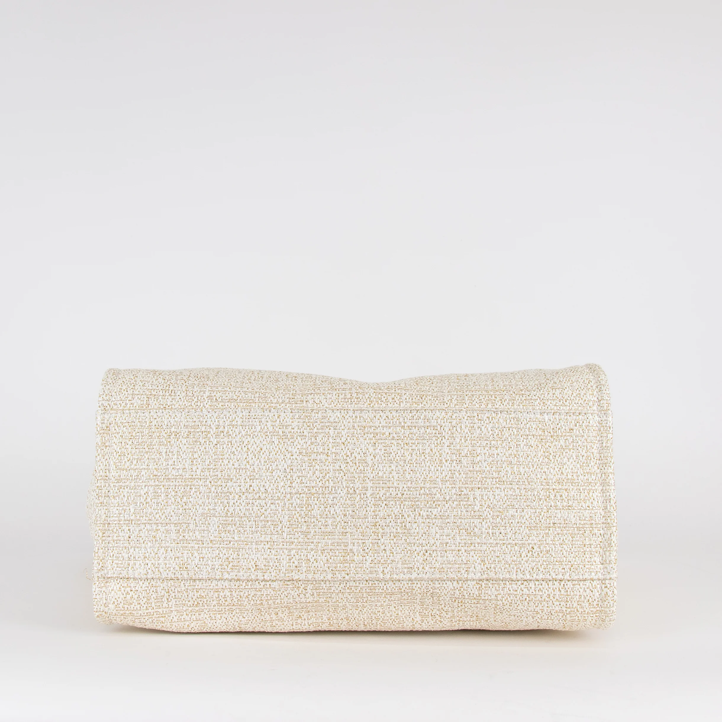 Chanel Cream Gold Deauville Tweed Medium Tote Bag - Image 7