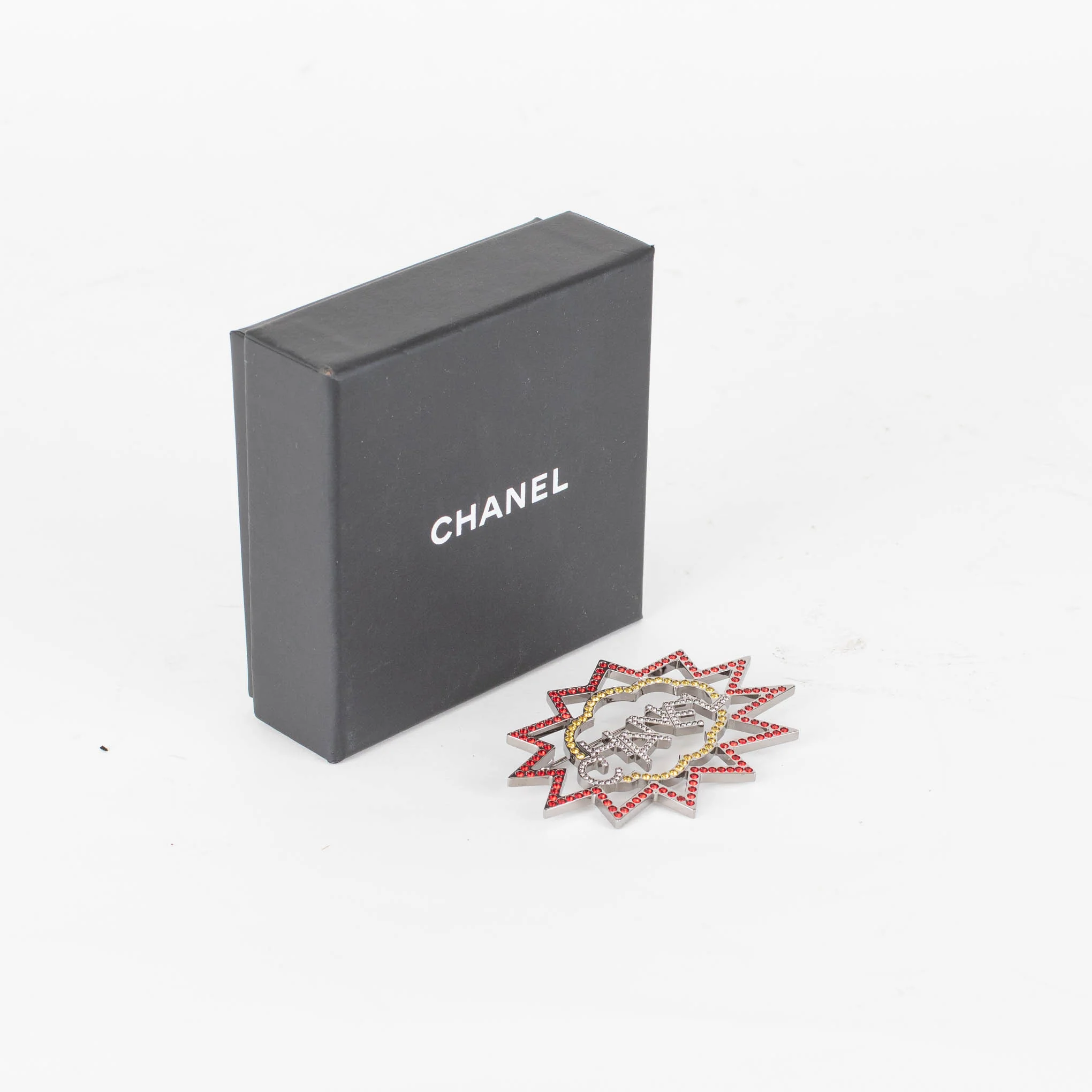 Chanel Explosion Ruthenium Crystal CC Brooch - Image 3