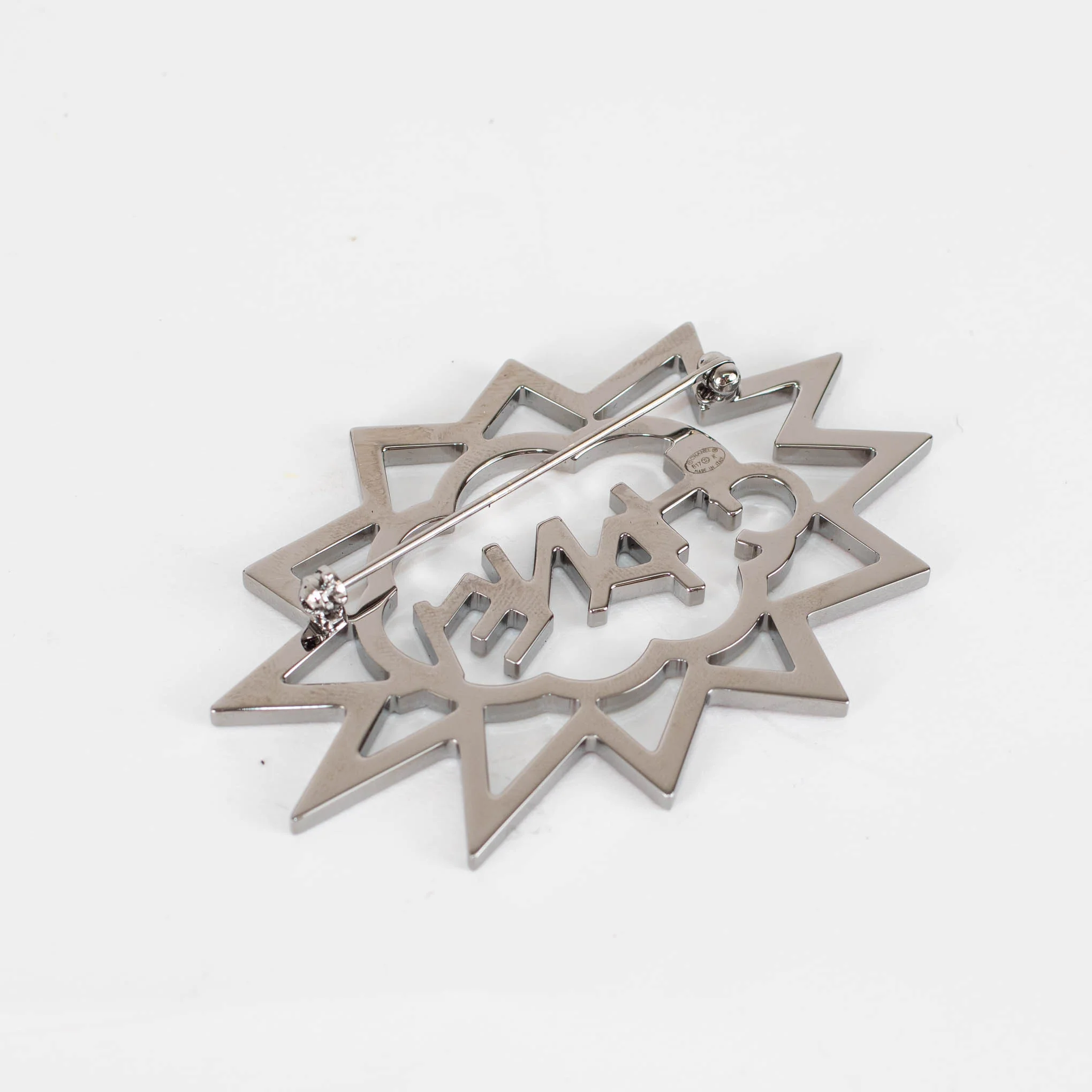 Chanel Explosion Ruthenium Crystal CC Brooch - Image 4